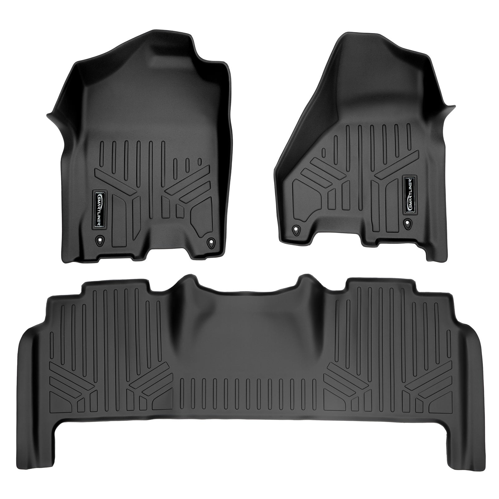SMARTLINER 2013 - 2018 Ram 3500 Mega Cab Custom Fit Floor Liners - 1st & 2nd Rows - Fits Bench or Bucket - No Hump