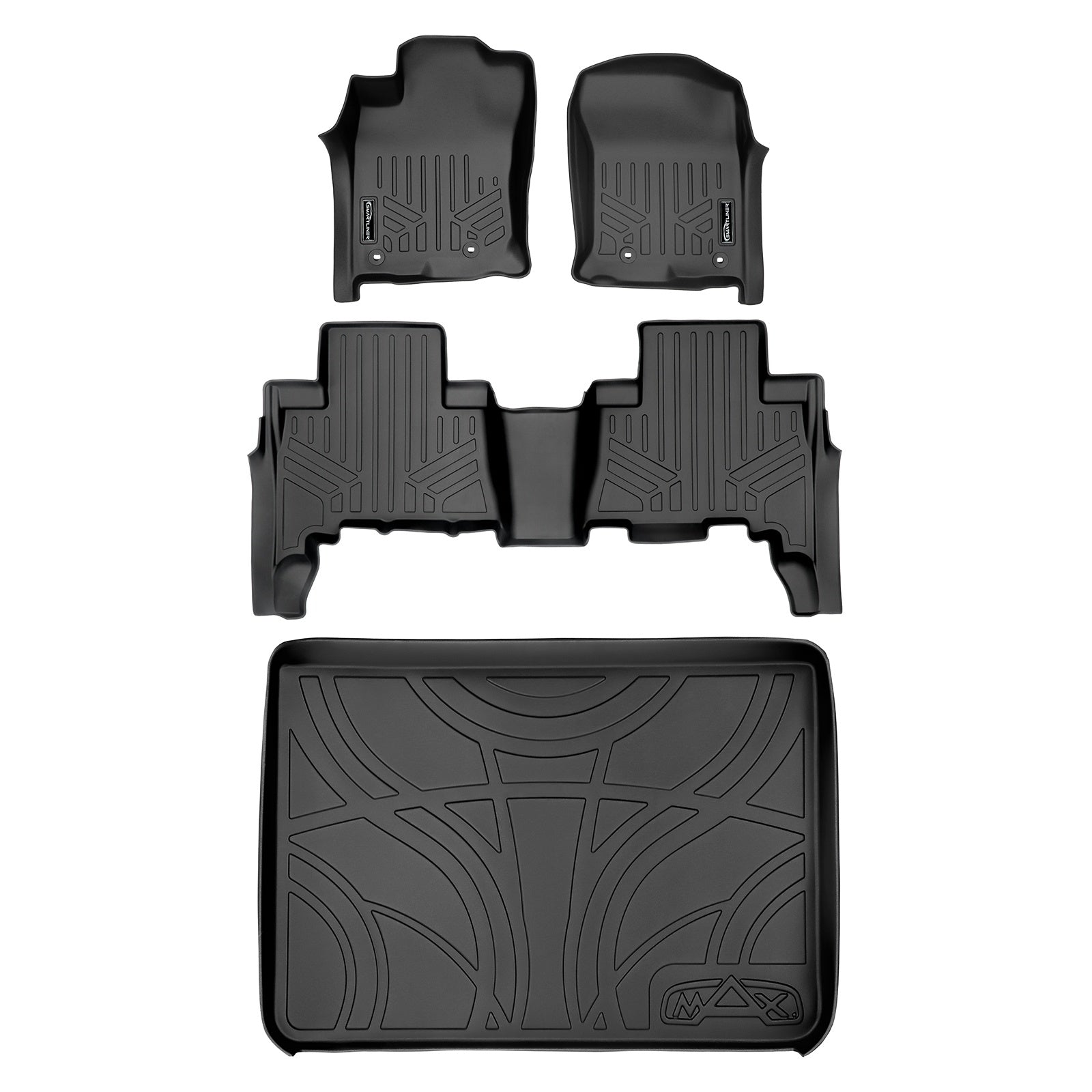 SMARTLINER 2013 - 2024 Toyota 4Runner 5 Passenger Custom Fit Floor Liners - 1st, 2nd & 3rd Rows - 3rd Seat Down