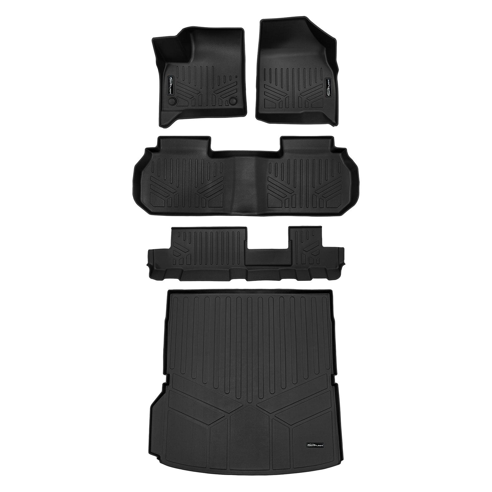 SMARTLINER 2024 - 2025 Chevrolet Traverse 8 Passenger Custom Fit Floor Liners - 1st, 2nd, 3rd & 4th Rows