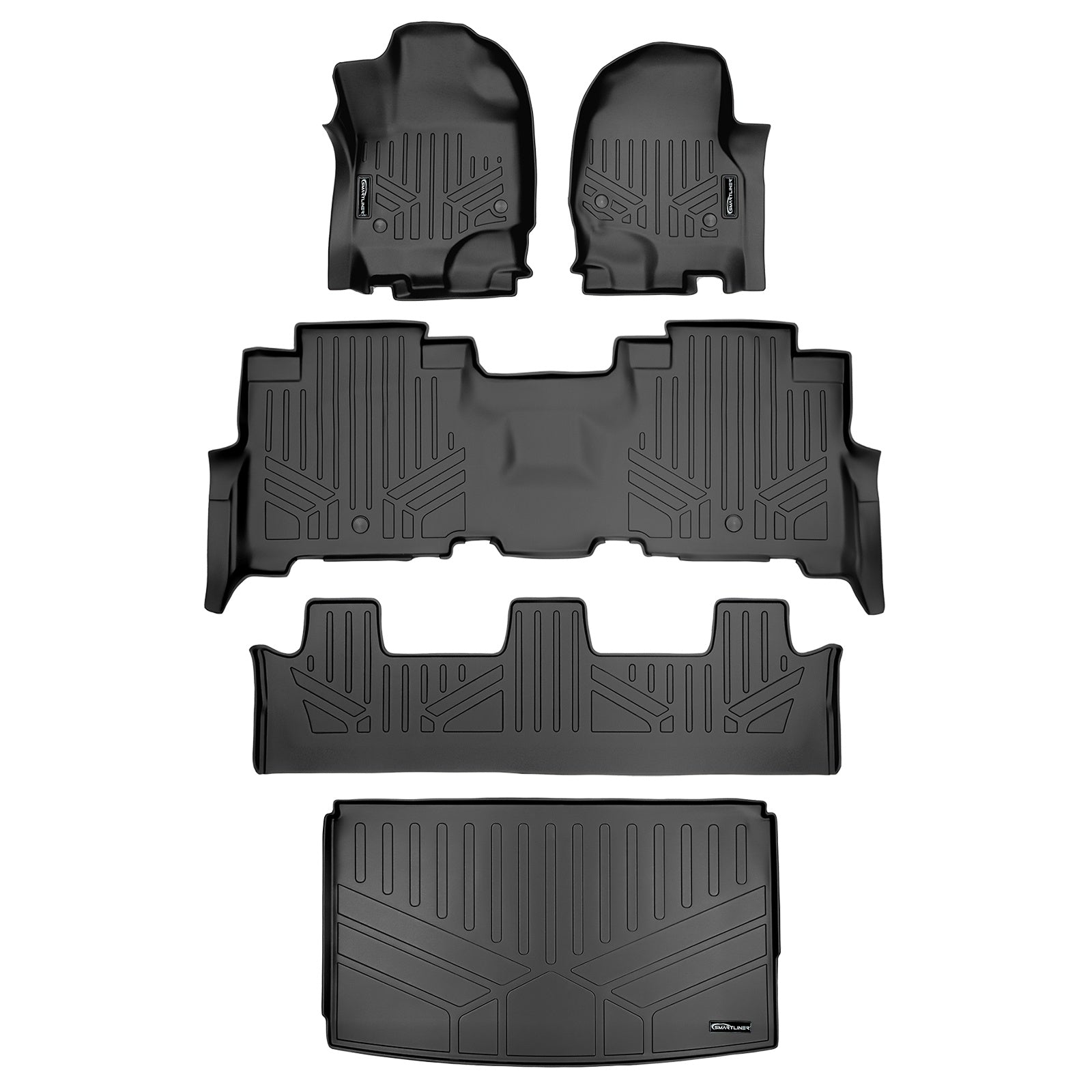 SMARTLINER 2018 - 2024 Lincoln Navigator L 8 Passenger Custom Fit Floor Liners - 1st, 2nd, 3rd & 4th Rows