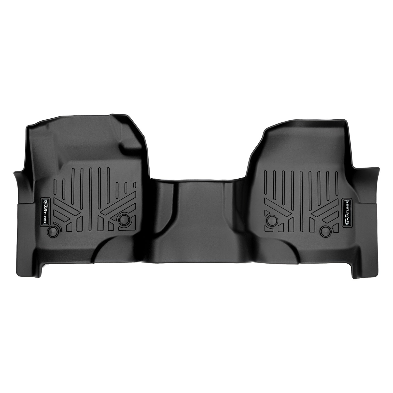 SMARTLINER 2017 - 2025 Ford F-450 Super Crew Custom Fit Floor Liners - 1st & 2nd Rows - Over Hump - Vinyl Only - W/ Storage