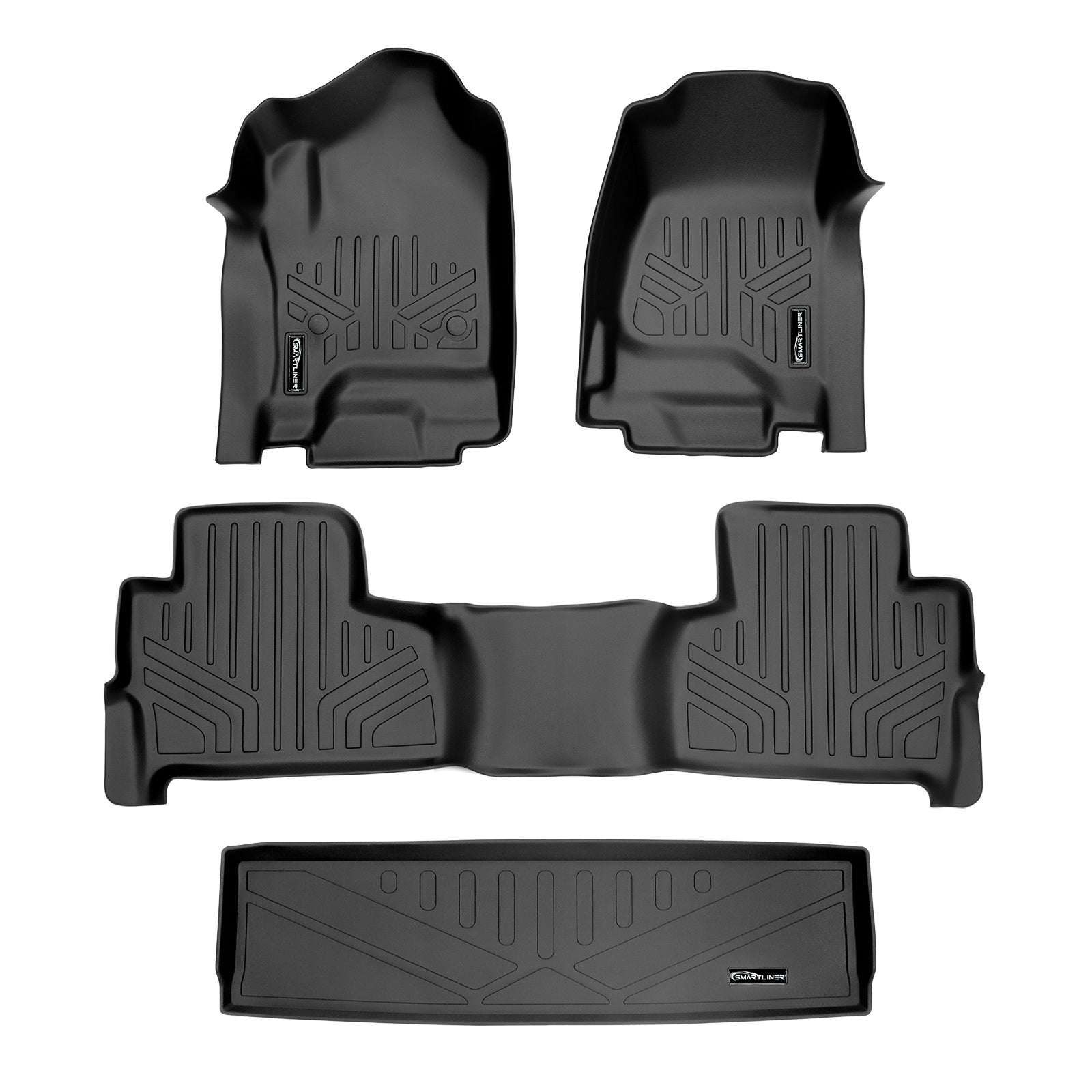 SMARTLINER 2015 - 2020 Chevrolet Tahoe 7 Passenger Custom Fit Floor Liners - 1st, 2nd & 3rd Rows - Standard Bucket
