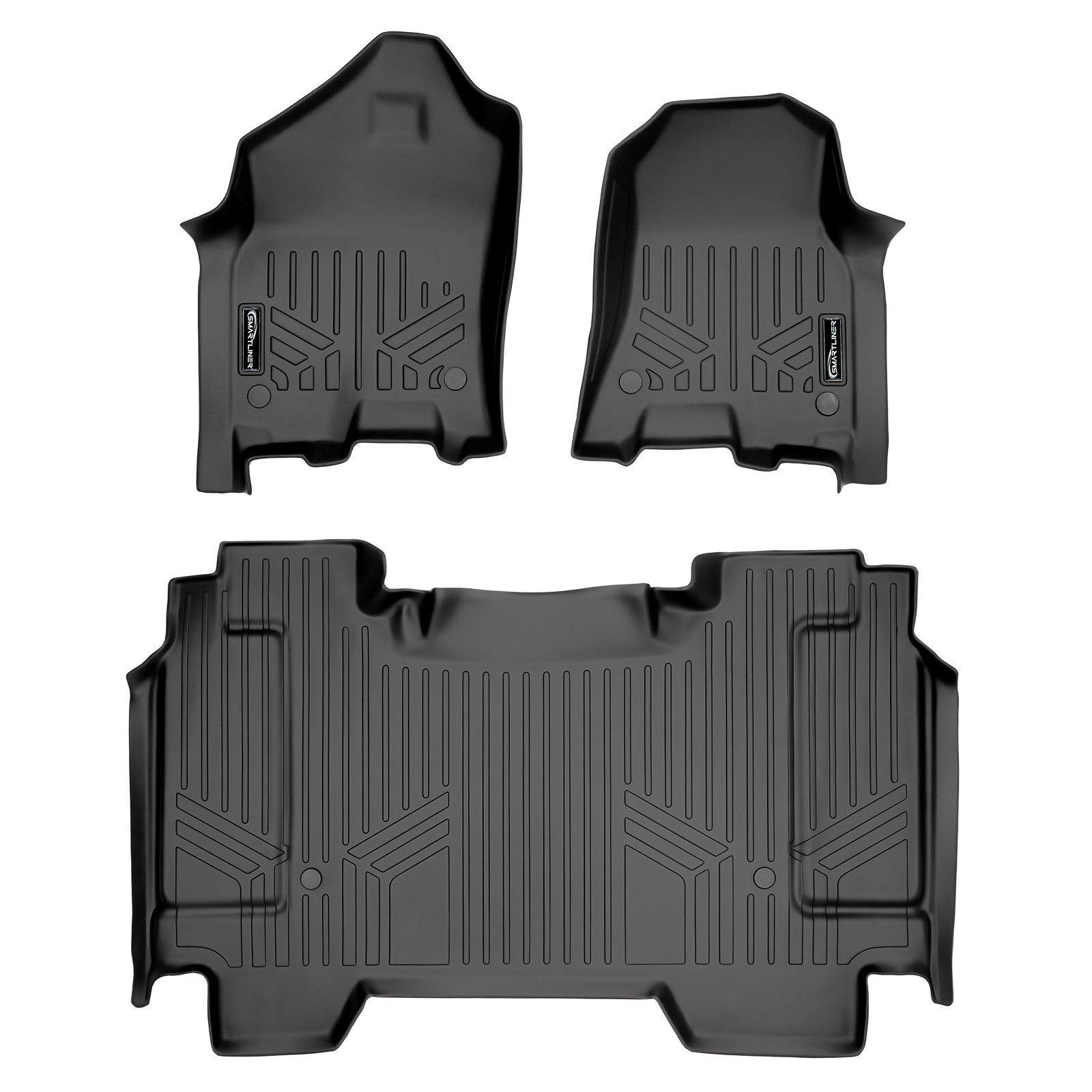 SMARTLINER 2019 - 2024 Ram 1500 Crew Cab Custom Fit Floor Liners - 1st & 2nd Rows - Fits Bench or Bucket - No Hump - No Storage