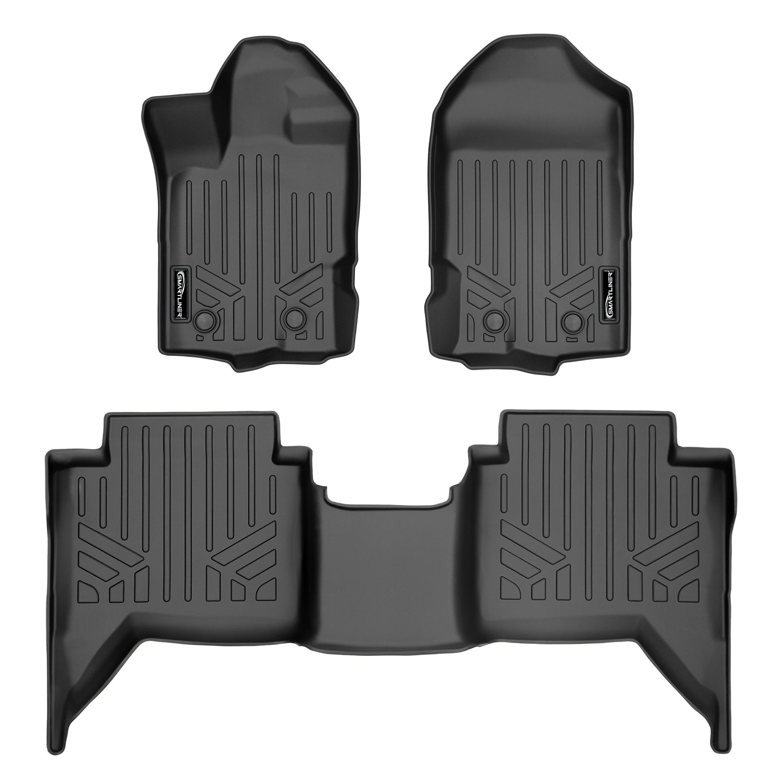 SMARTLINER 2019 - 2023 Ford Ranger Super Crew Custom Fit Floor Liners - 1st & 2nd Rows
