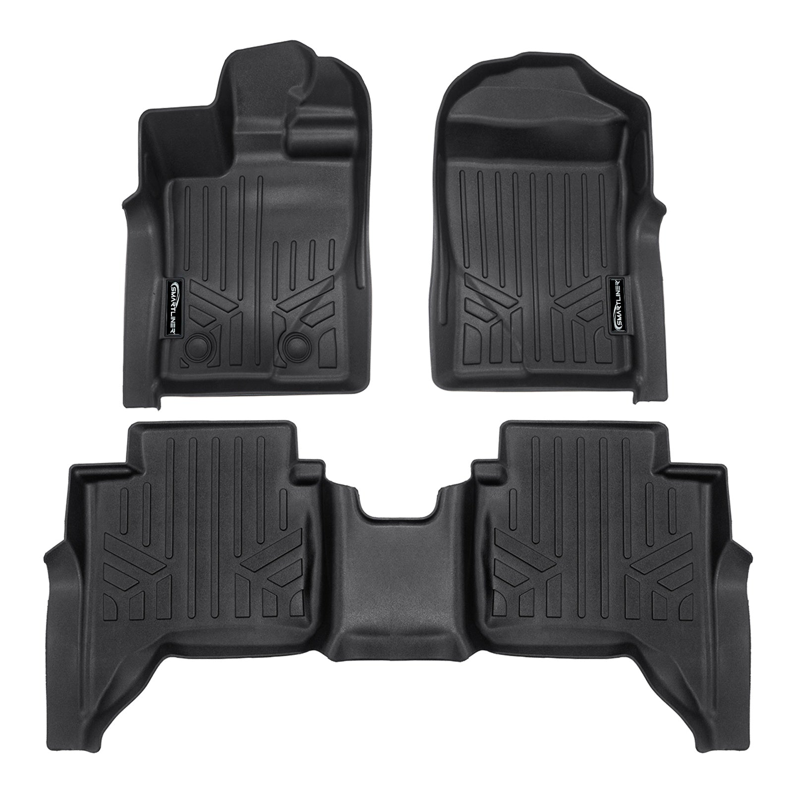 SMARTLINER 2024 - 2025 Ford Ranger Super Crew Custom Fit Floor Liners - 1st & 2nd Rows