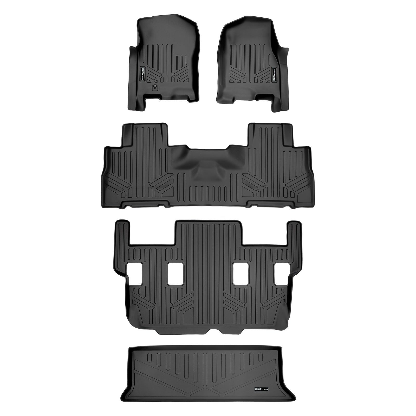 SMARTLINER 2007 - 2010 Ford Expedition 7 Passenger Custom Fit Floor Liners - 1st, 2nd, 3rd & 4th Rows