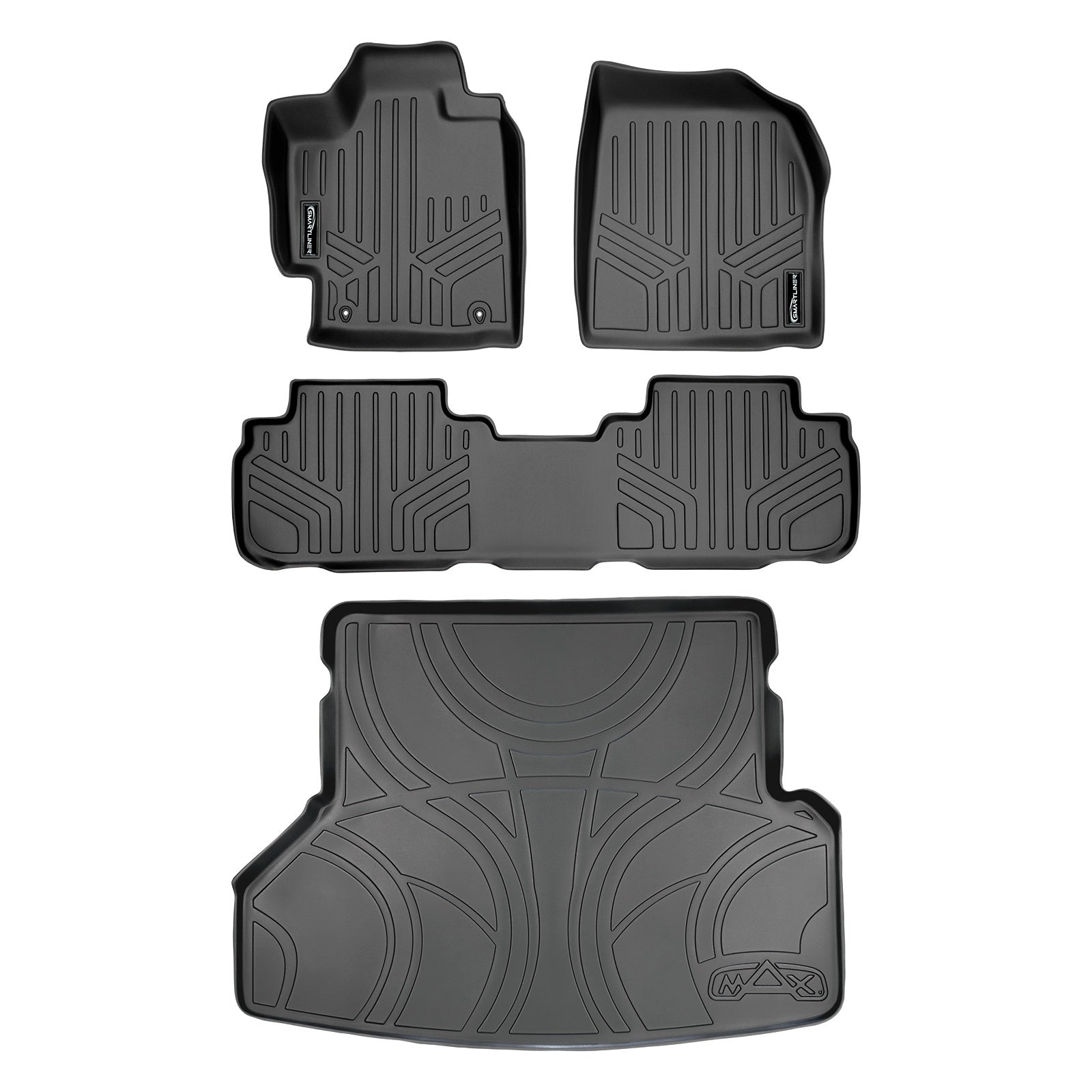 SMARTLINER 2008 - 2013 Toyota Highlander All Configurations Custom Fit Floor Liners - 1st, 2nd & 3rd Rows - 3rd Seat Down