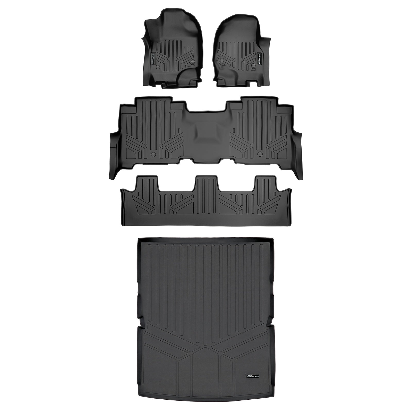 SMARTLINER 2018 - 2024 Lincoln Navigator L 8 Passenger Custom Fit Floor Liners - 1st, 2nd, 3rd & 4th Rows