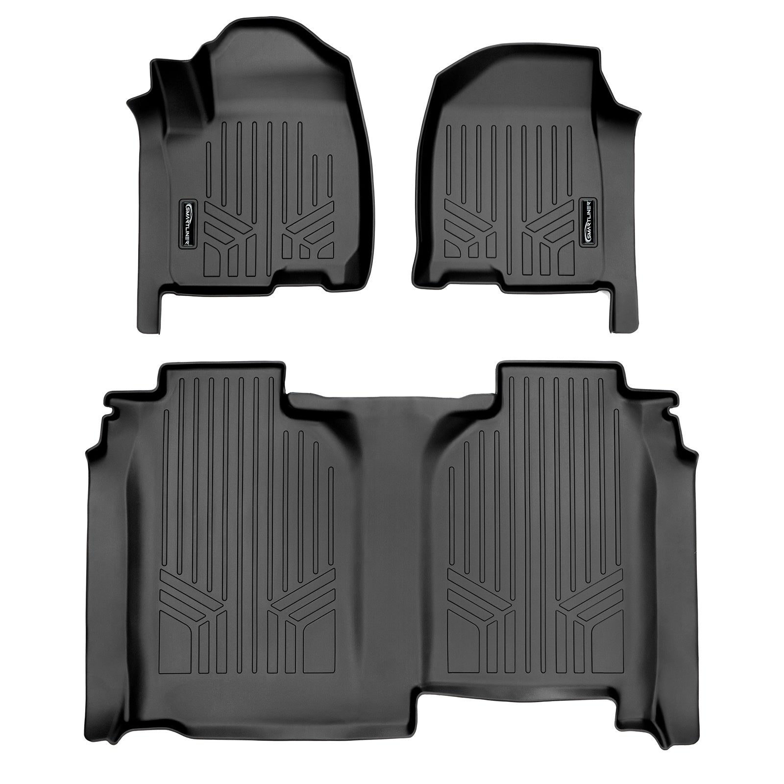 SMARTLINER 2020 - 2025 Chevrolet Silverado 3500 HD Crew Cab Custom Fit Floor Liners - 1st & 2nd Rows - Fits Bench or Bucket - No Storage