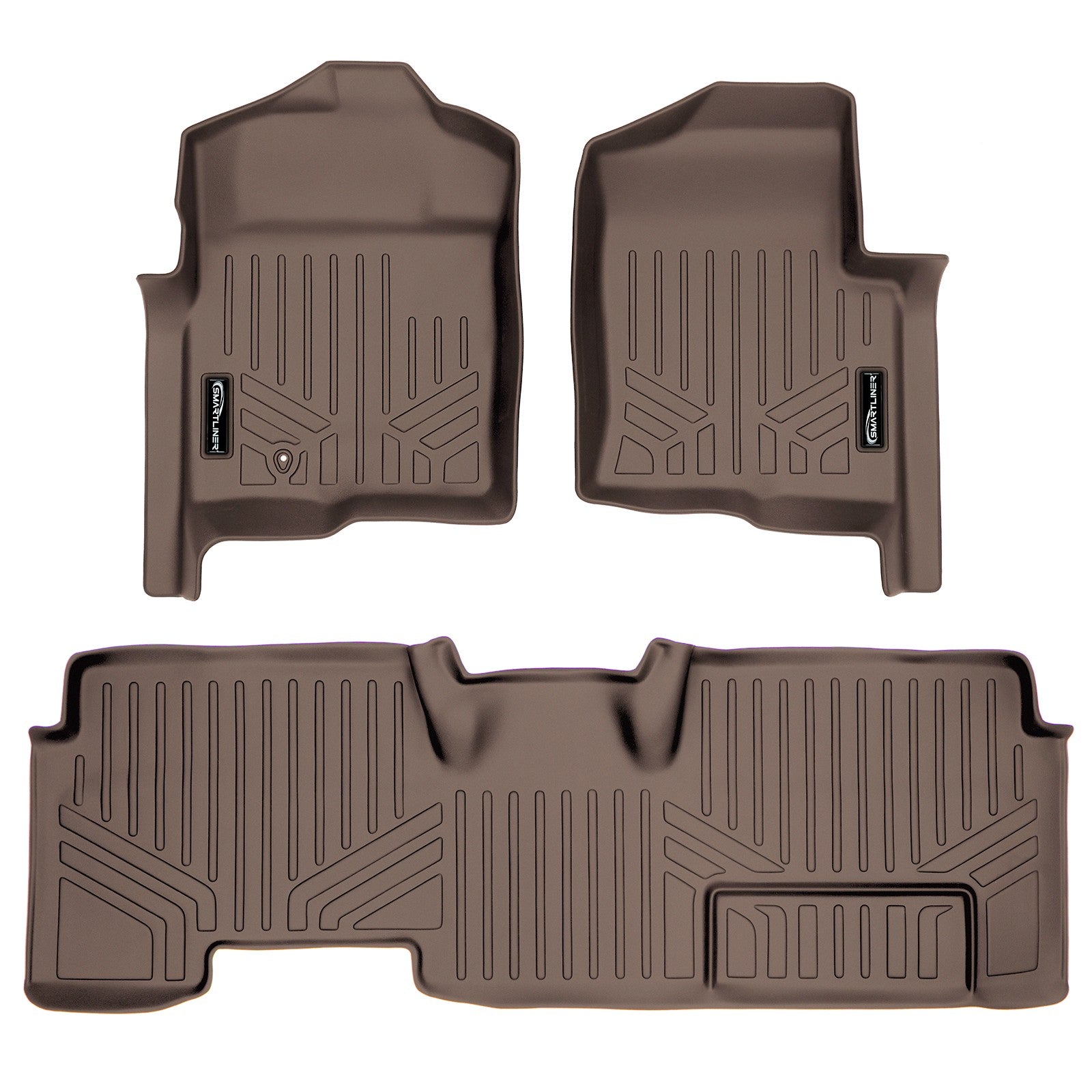 SMARTLINER 2009 - 2010 Ford F-150 Super Cab Custom Fit Floor Liners - 1st & 2nd Rows - Over Hump