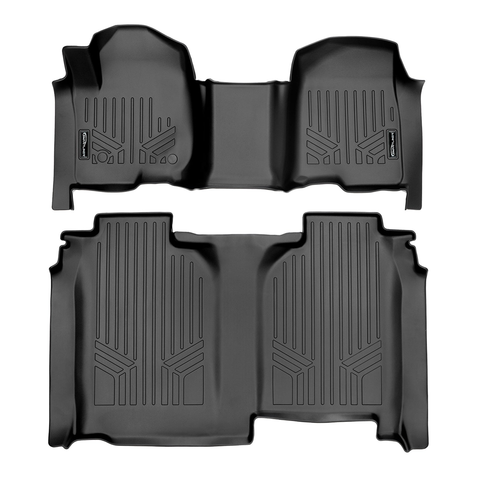 SMARTLINER 2020 - 2025 Chevrolet Silverado 3500 HD Crew Cab Custom Fit Floor Liners - 1st & 2nd Rows - Bench - No Storage