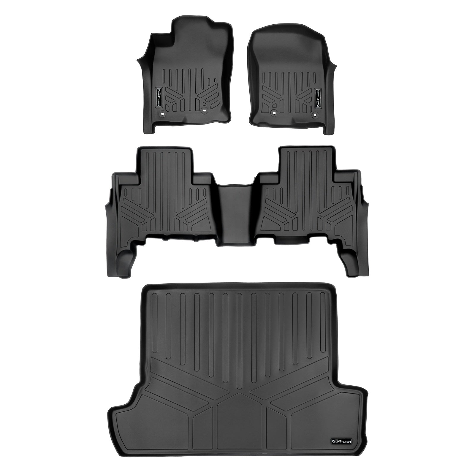 SMARTLINER 2013 - 2024 Toyota 4Runner 7 Passenger Custom Fit Floor Liners - 1st, 2nd & 3rd Rows - 3rd Seat Down