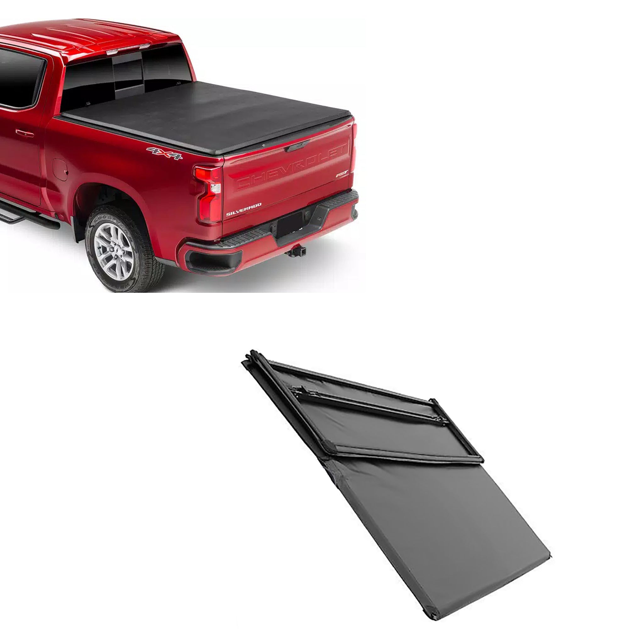 2019-2025 Sierra 1500 Premier Soft Tonneau Cover Trifold | Black Horse Off Road - Image 1