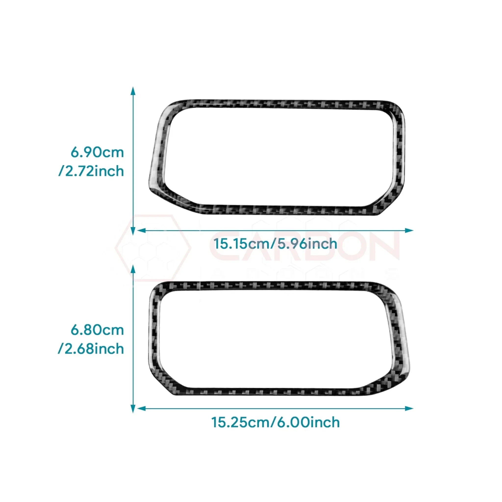 Real Carbon Fiber Center A/C Vent Frame Overlay for 2024+ Ford Mustang