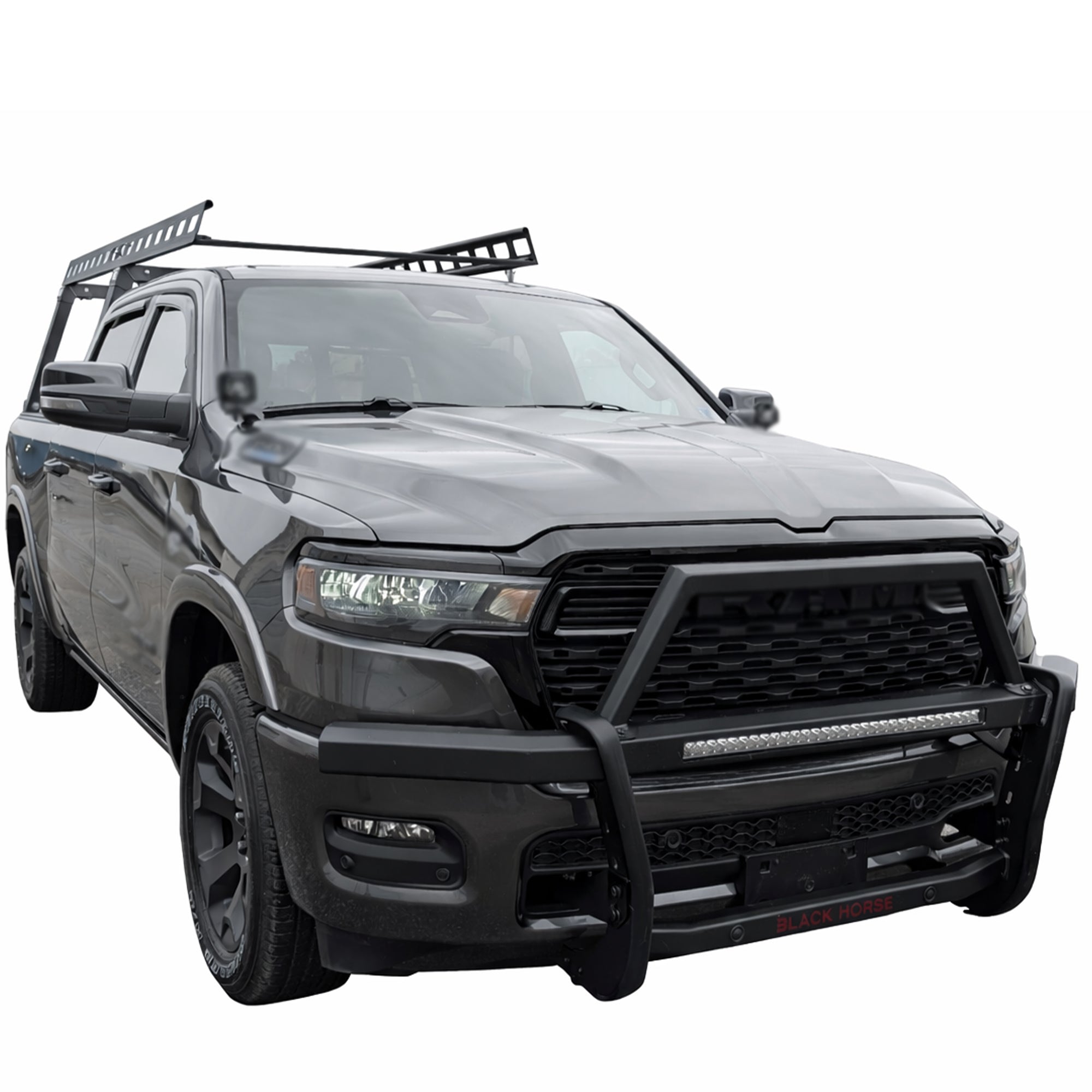 2019-2025 Dodge Ram 1500 Rambler Grille Guard Kit Modular Includes 30" LED Bar Single Row | Black Horse Off Road - Image 3