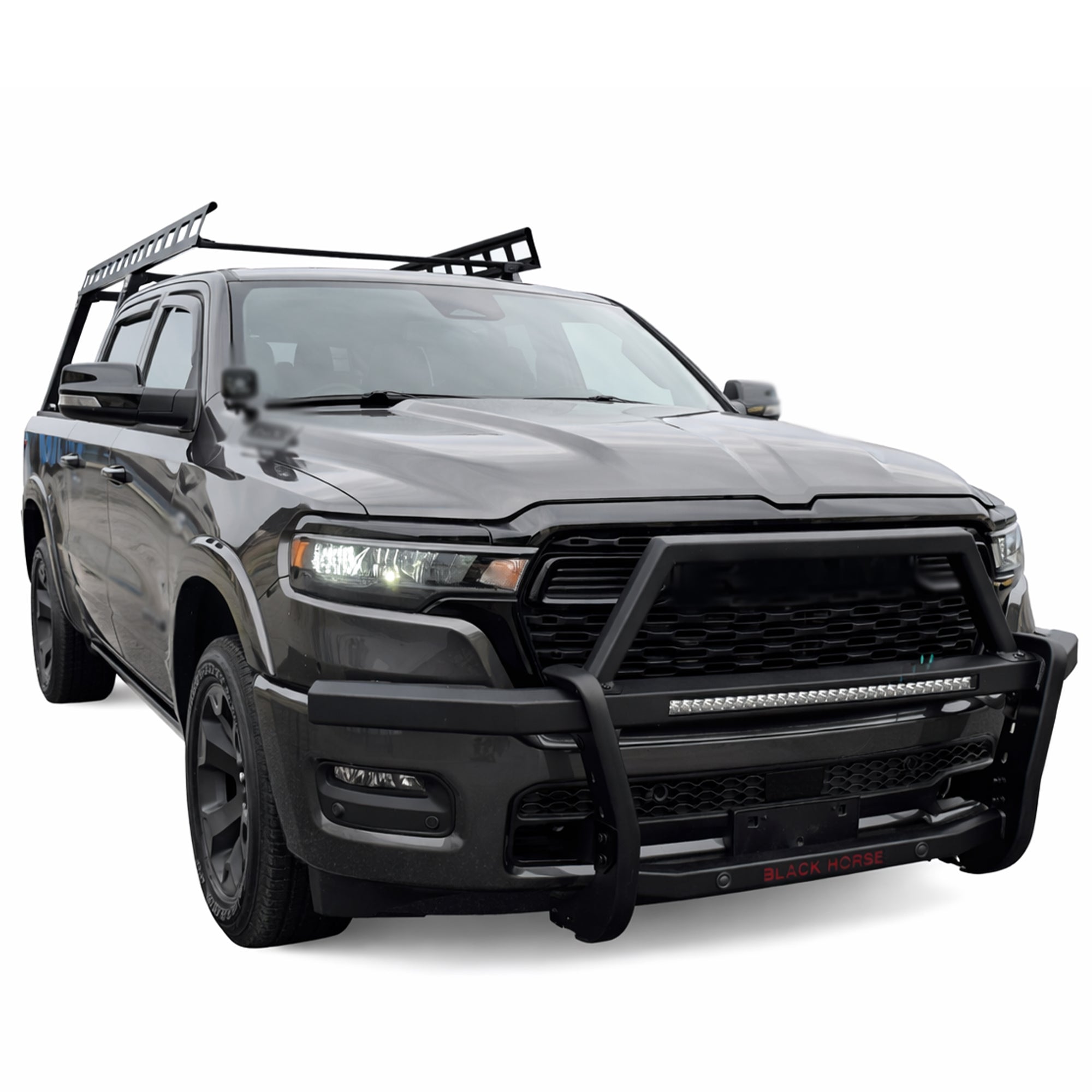 2019-2025 Dodge Ram 1500 Rambler Grille Guard Kit Modular Includes 30" LED Bar Single Row | Black Horse Off Road - Image 5