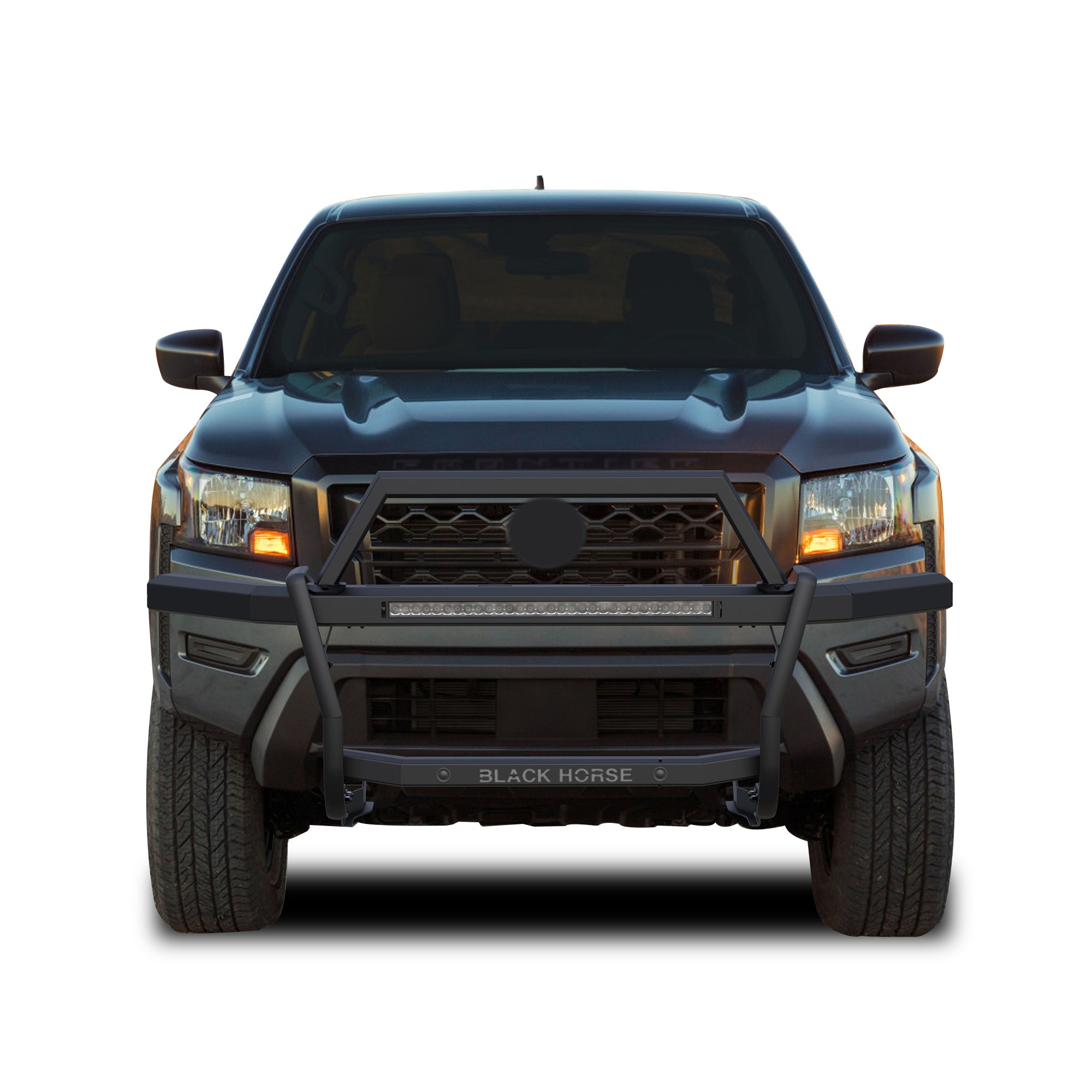 2022-2025 Nissan Frontier Rambler Grille Guard Kit Modular Includes 30" LED Bar Single Row | Black Horse Off Road - Image 8