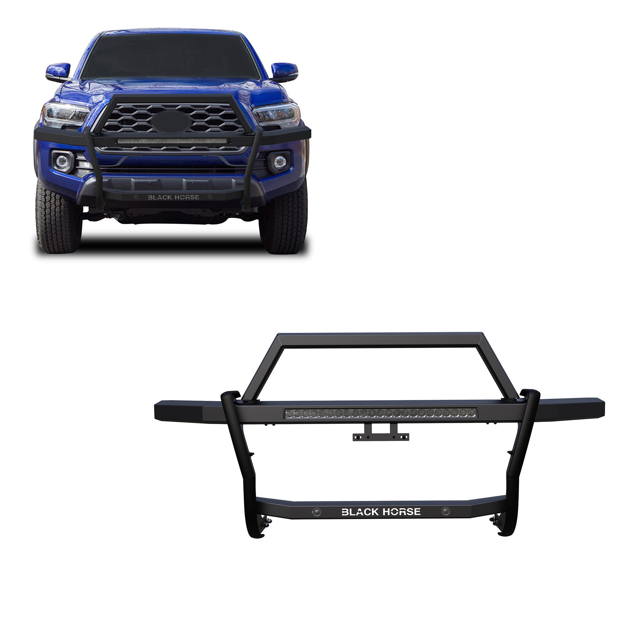 2010-2024 Toyota 4Runner Rambler Grille Guard Kit Modular Includes 30" LED Bar Single Row | Black Horse Off Road - Image 1