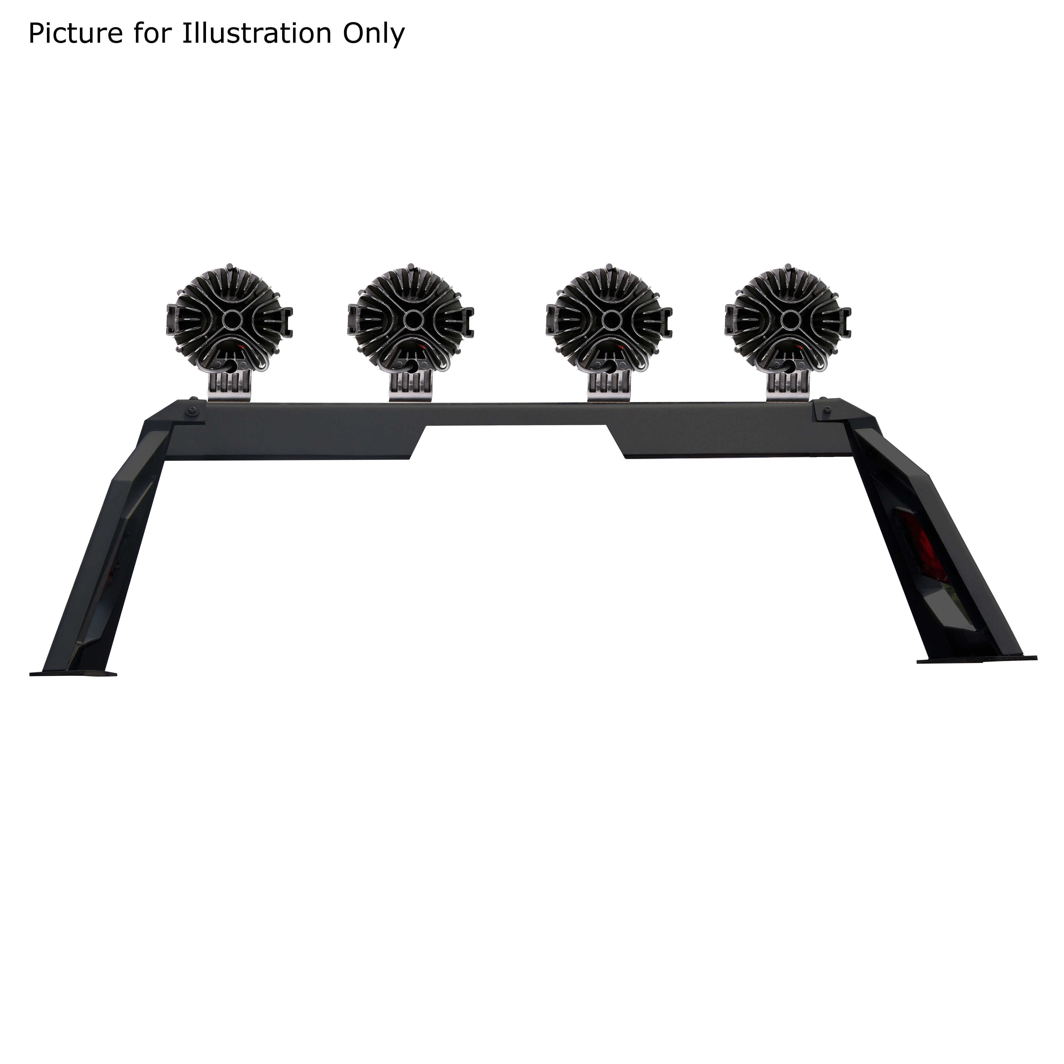 Armour Roll Bar Kit Incl. 2 pairs of 7.0"Dia. LED Lights w/Red Trim Rings w/ Wiring Harness and Switch | Black Horse Off Road - Image 10