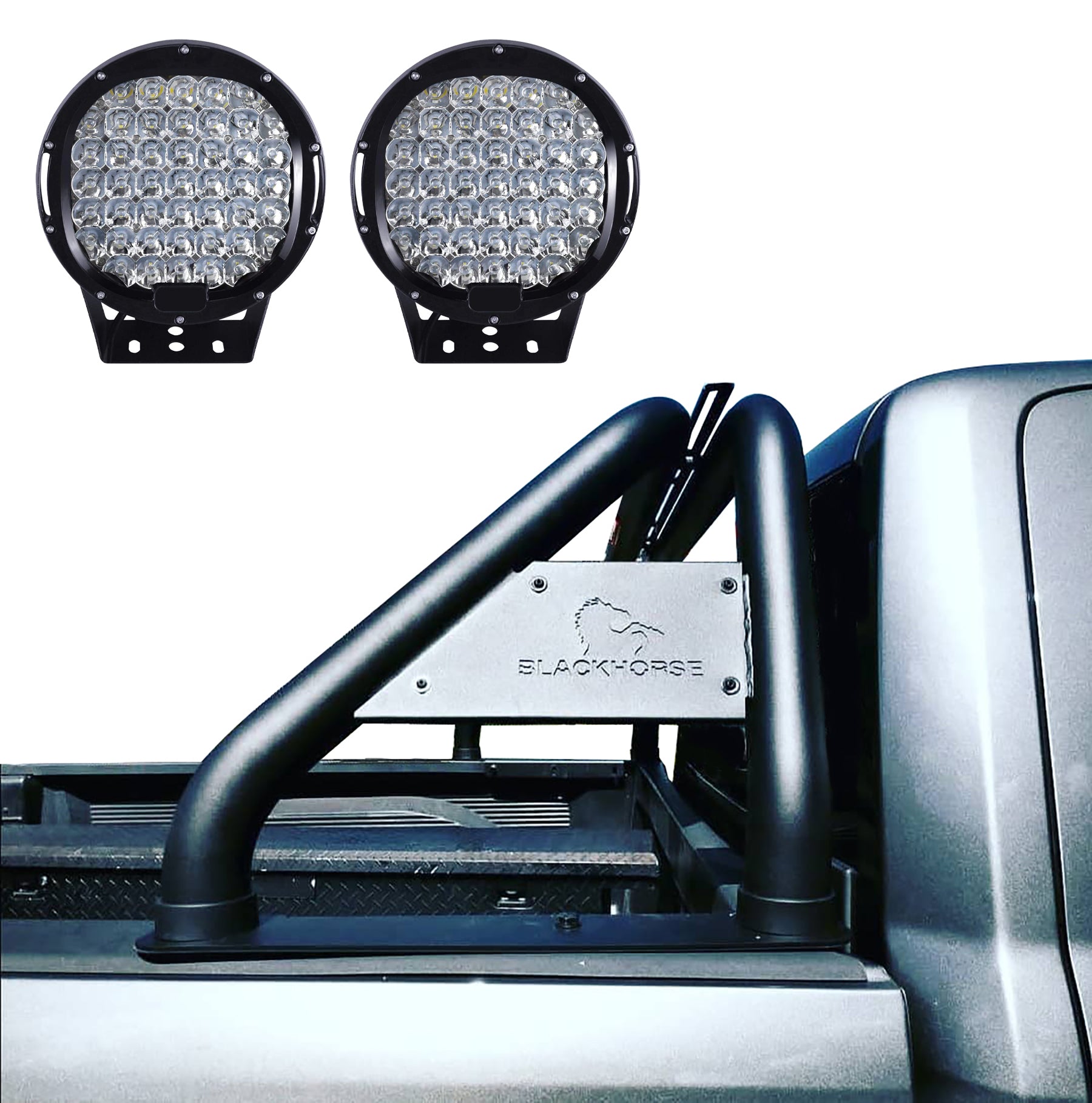 Classic Roll Bar Kit W/ Set of 9" Black Round LED Light | Black Horse Off Road - Image 2