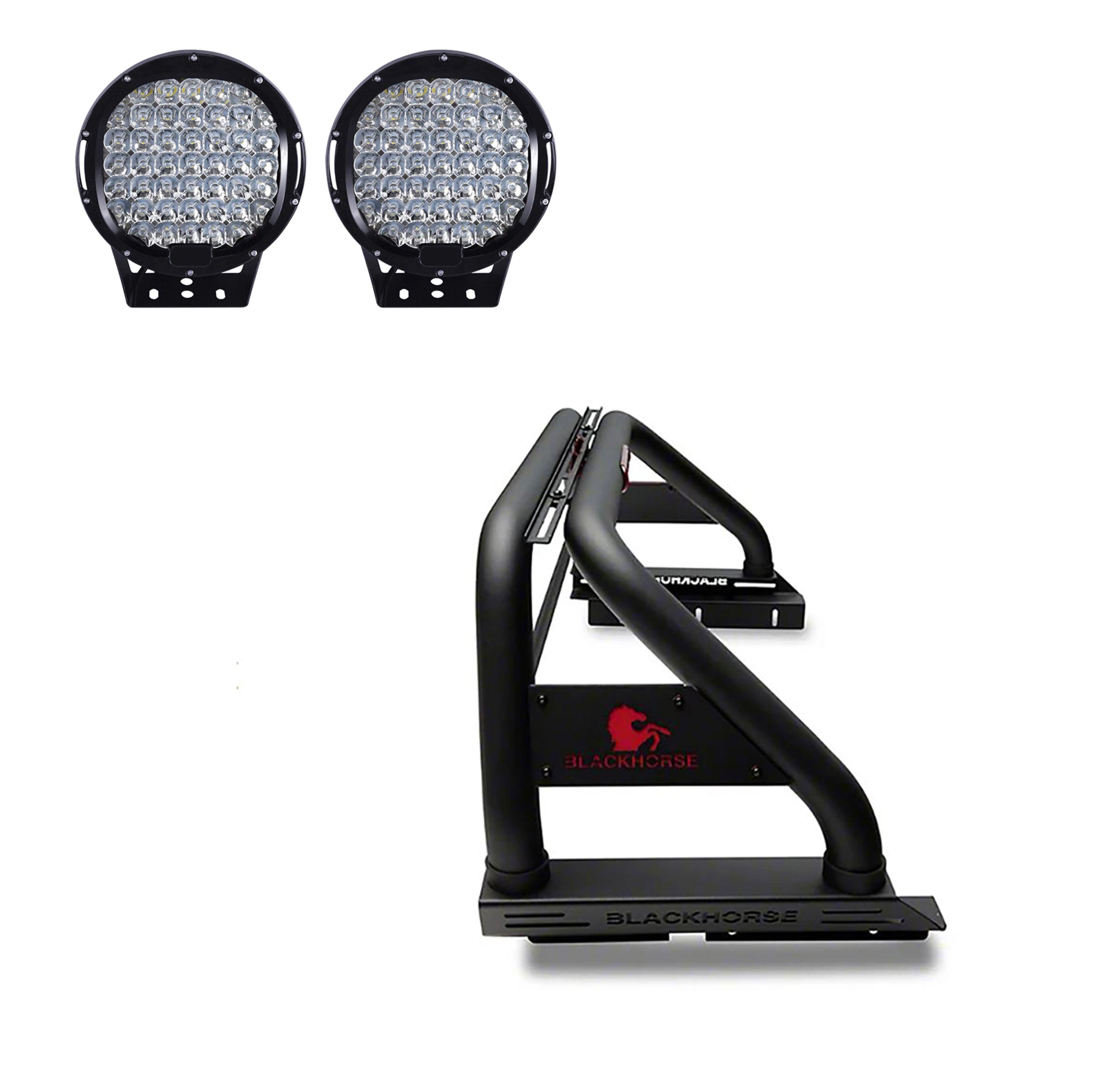 2015-2026 Canyon Classic Roll Bar Kit W/ Set of 9" Black Round LED Light | Black Horse Off Road - Image 1