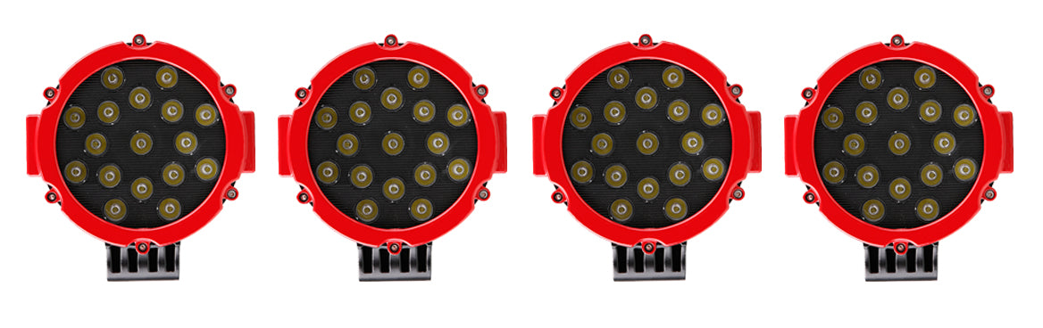 2015-2026 Canyon Classic Roll Bar Kit Incl. 2 pairs of 7.0"Dia. LED Lights w/Red Trim Rings w/ Wiring Harness and Switch | Black Horse Off Road - Image 4
