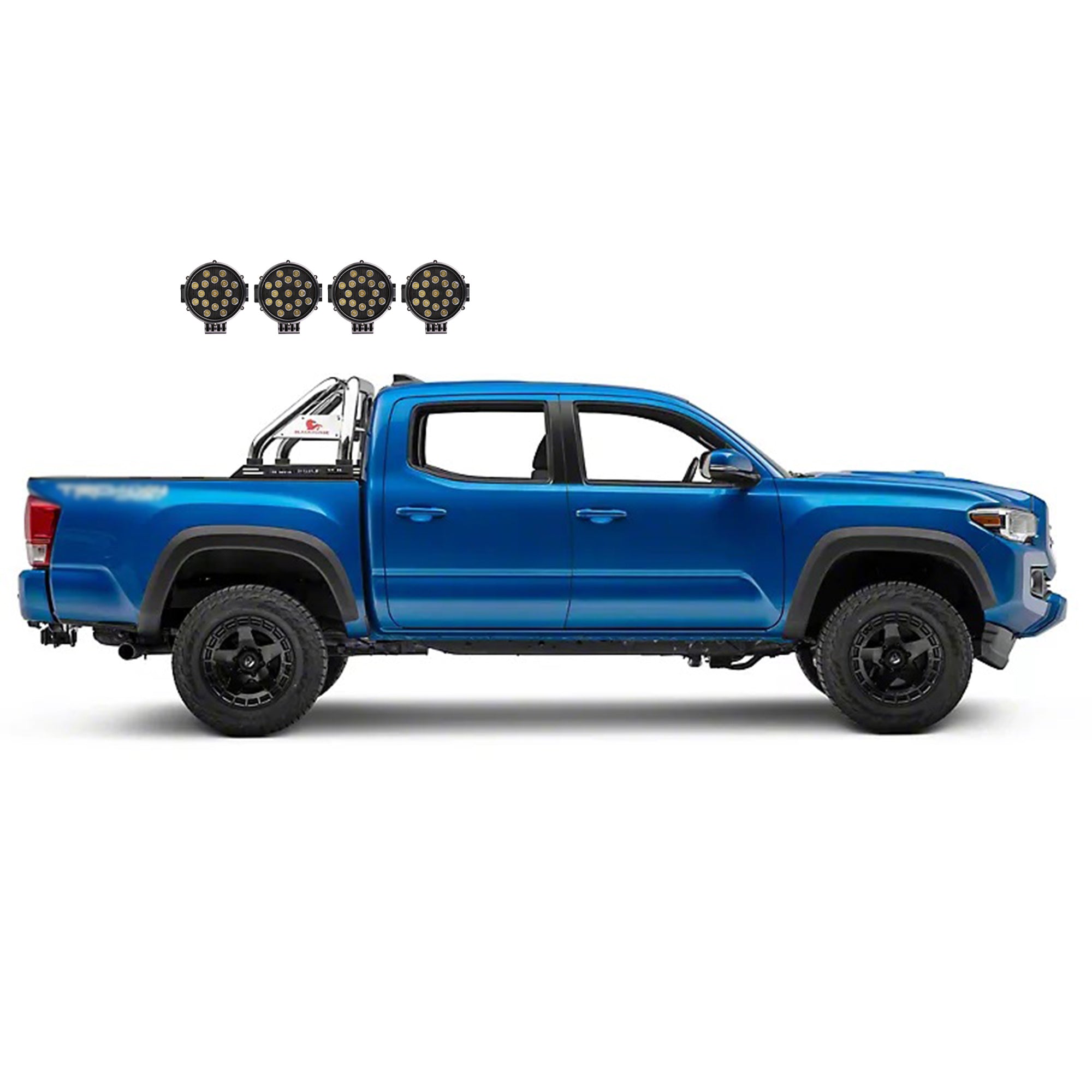 2015-2026 Canyon Classic Roll Bar Kit Incl. 2 pairs of 7.0"Dia. LED Lights w/ Black Trim Rings w/ Wiring Harness and Switch | Black Horse Off Road - Image 6
