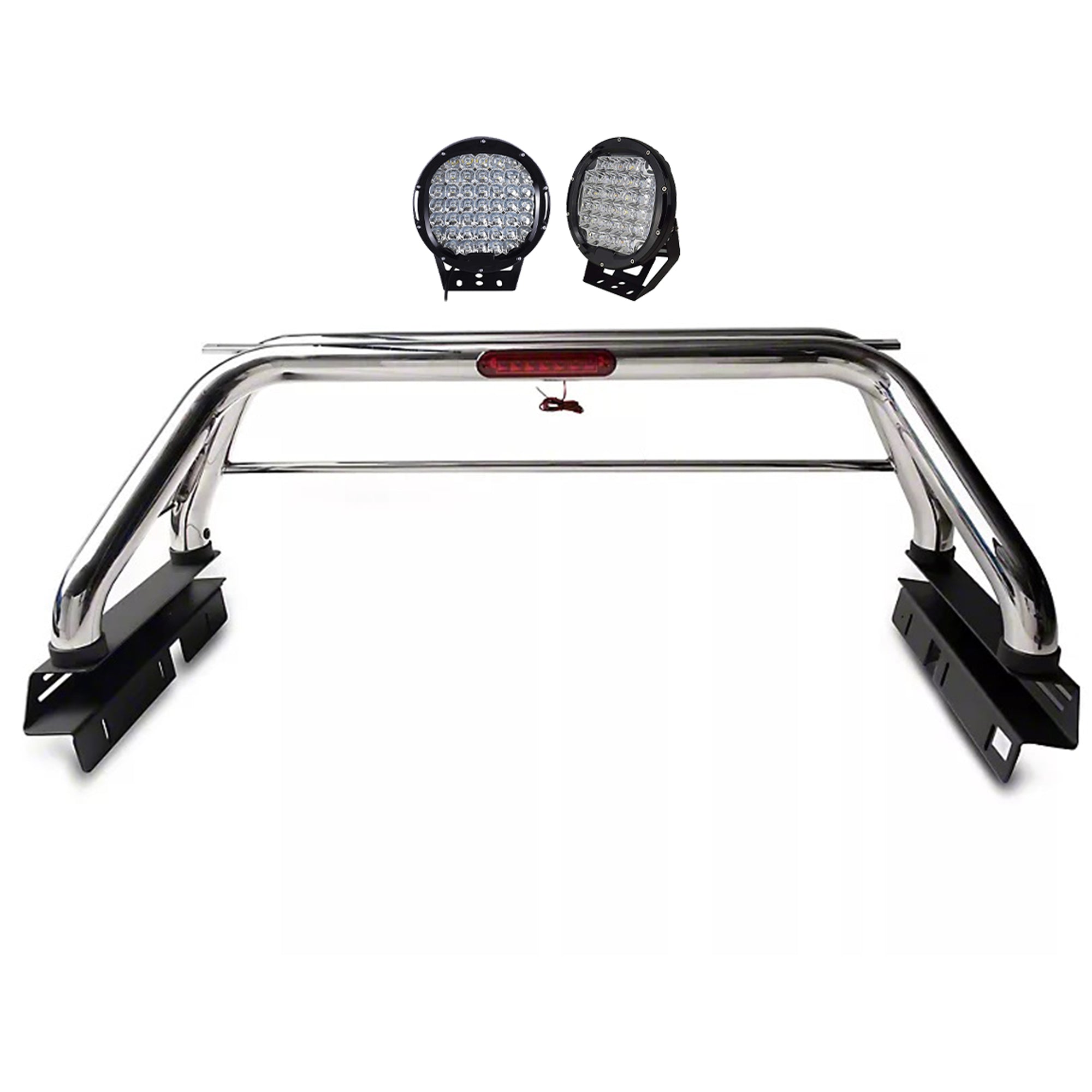 2005-2021 Nissan Frontier Classic Roll Bar Kit W/ Set of 9" Black Round LED Light | Black Horse Off Road - Image 10