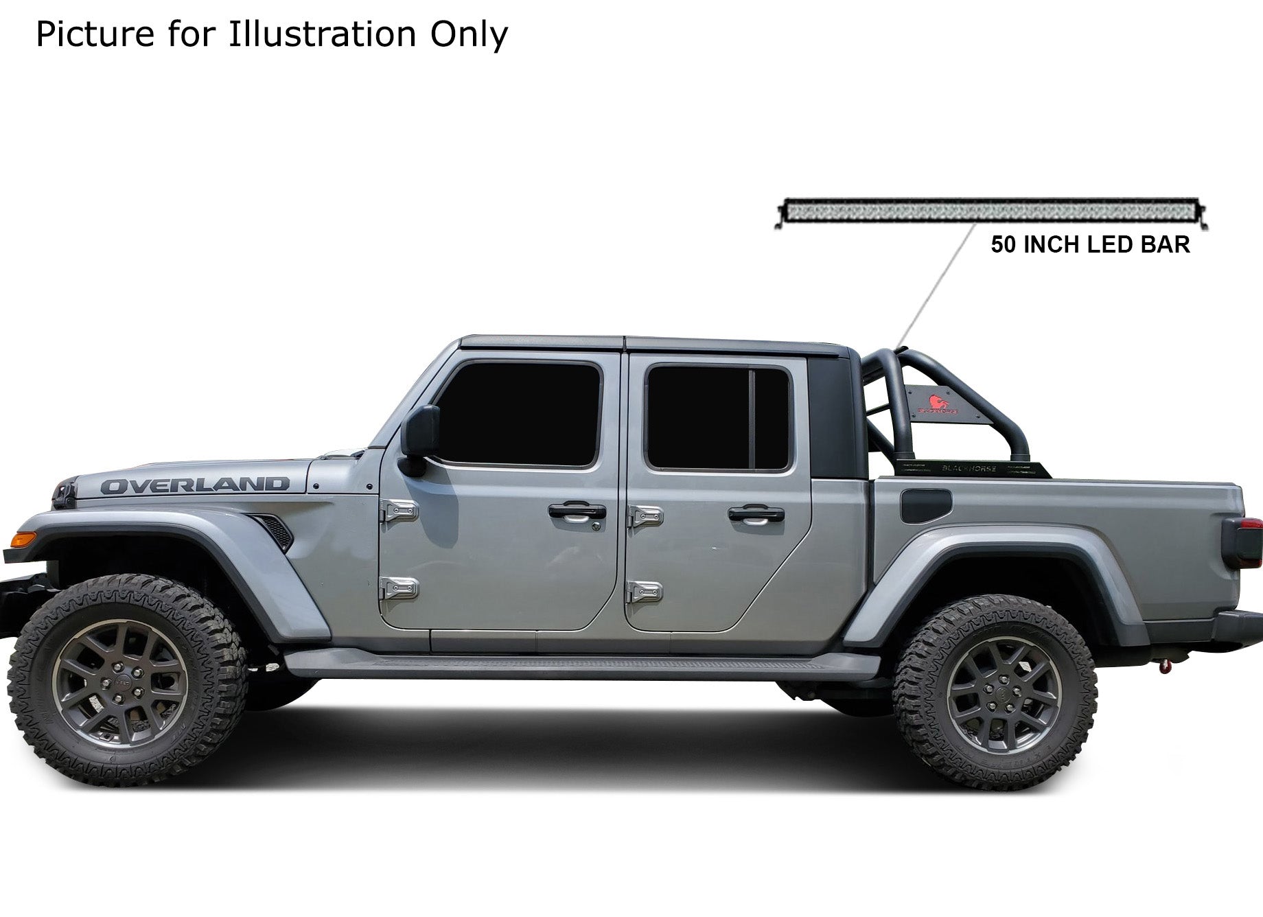 2020-2026 Jeep Gladiator Classic Roll Bar Kit Includes 1 40in LED Light Bar | Black Horse Off Road - Image 7