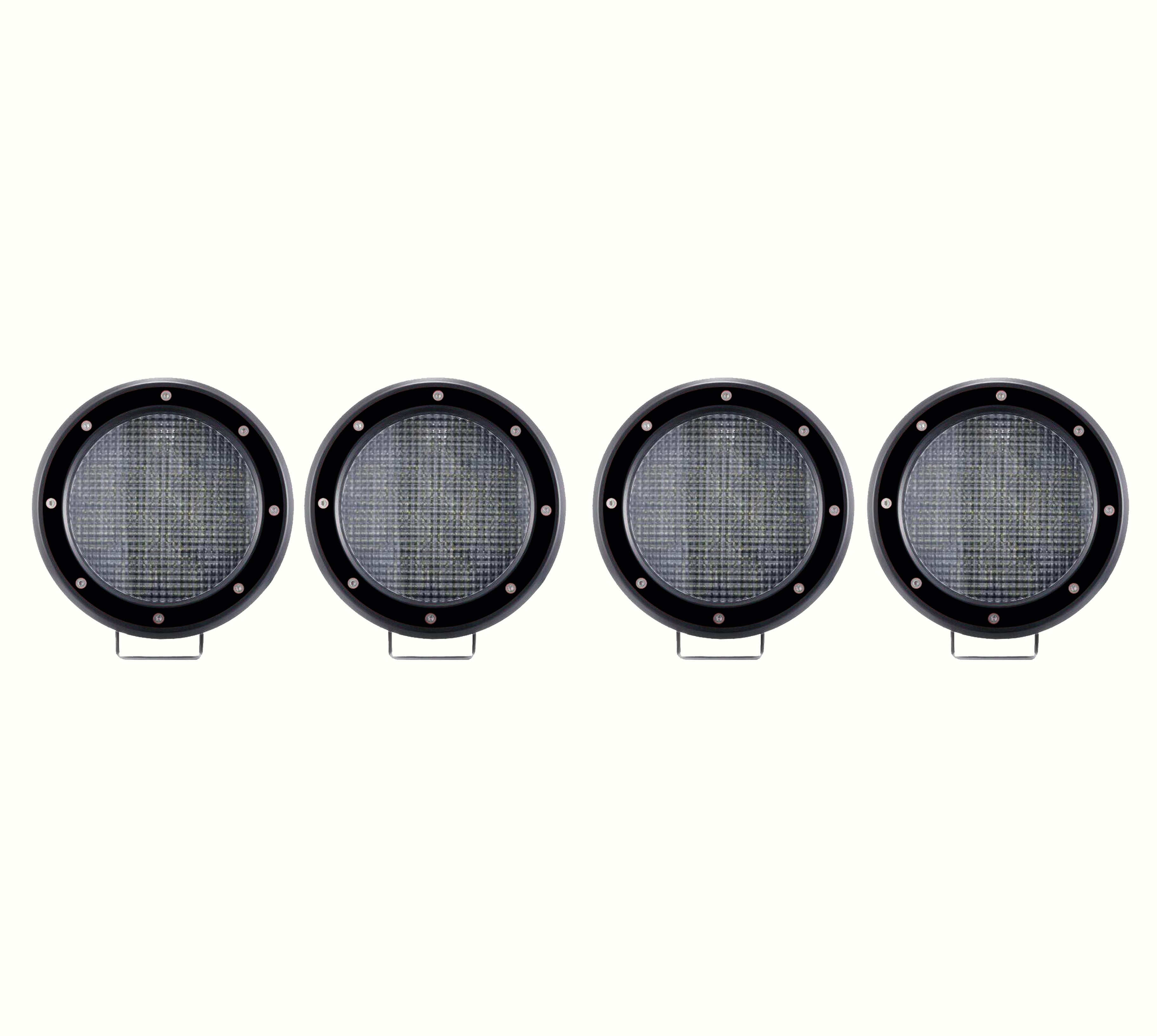 2020-2026 Jeep Gladiator Classic Roll Bar Kit 2 sets of 5.3" Dia. Black LED Flood Lights w/ Harness and Switch | Black Horse Off Road - Image 2
