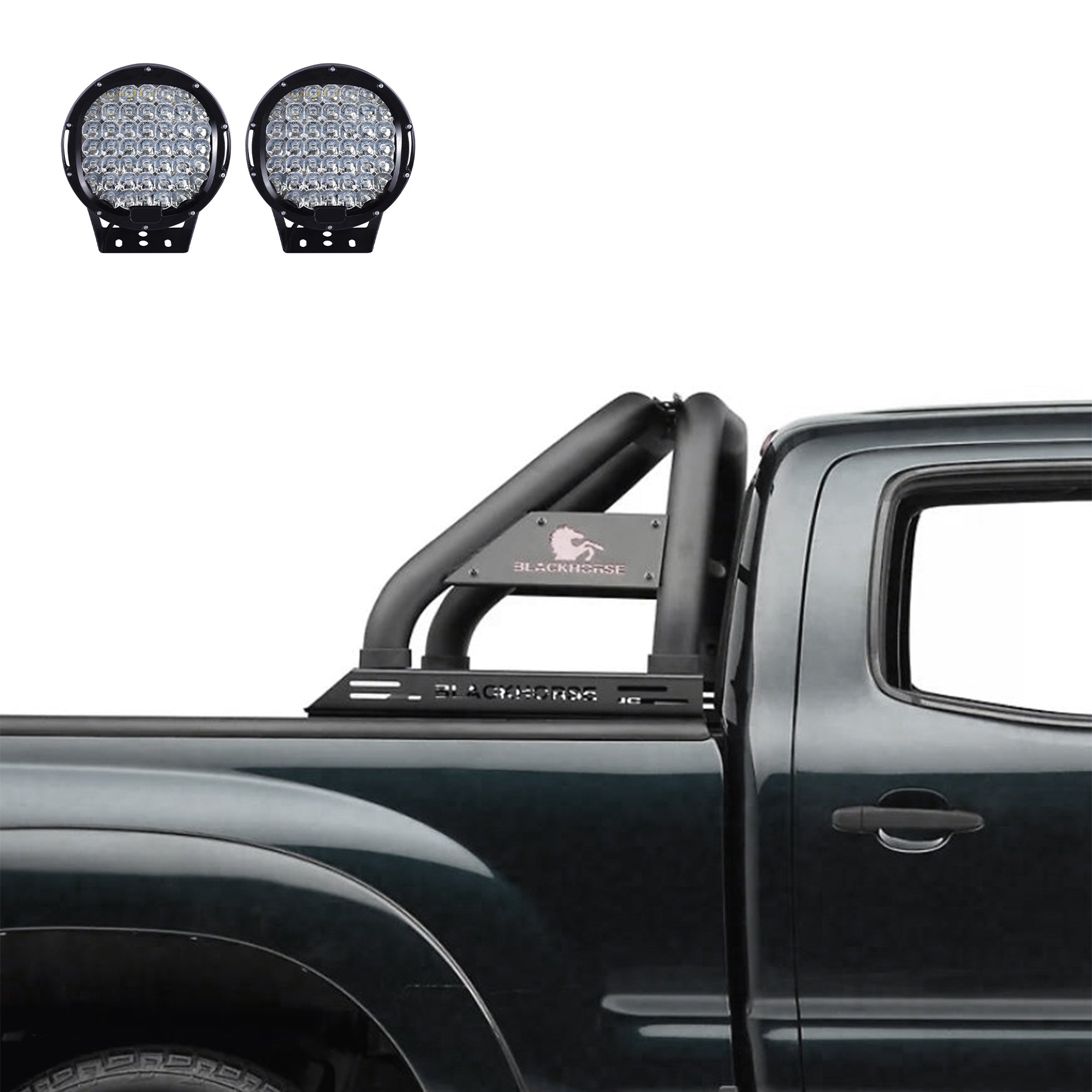 2022-2026 Nissan Frontier Classic Roll Bar Kit W/ Set of 9" Black Round LED Light | Black Horse Off Road - Image 2