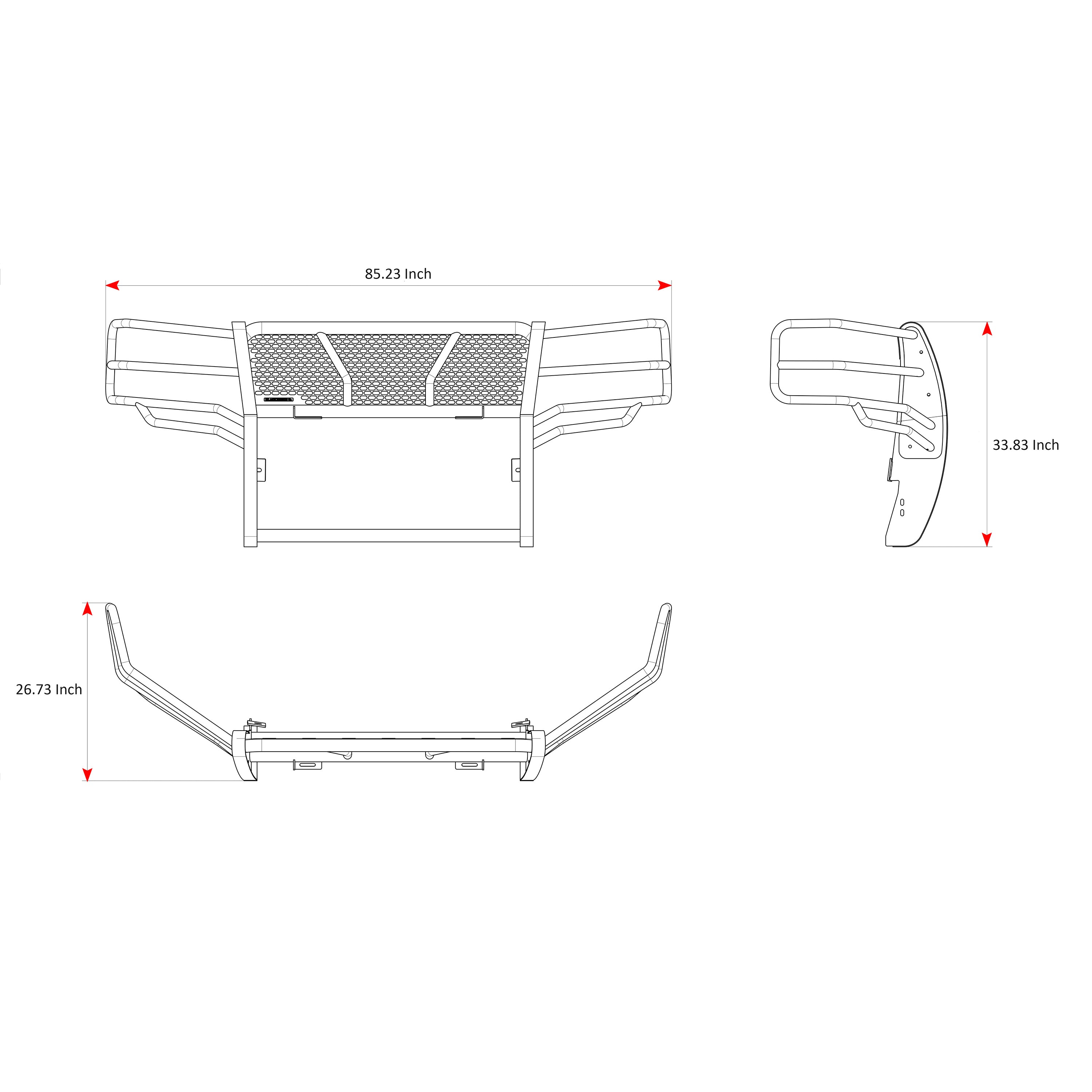 2011-2014 Chevrolet Silverado 2500 Hd Rugged Heavy Duty Grille Guard Kit Modular | Black Horse Off Road - Image 8