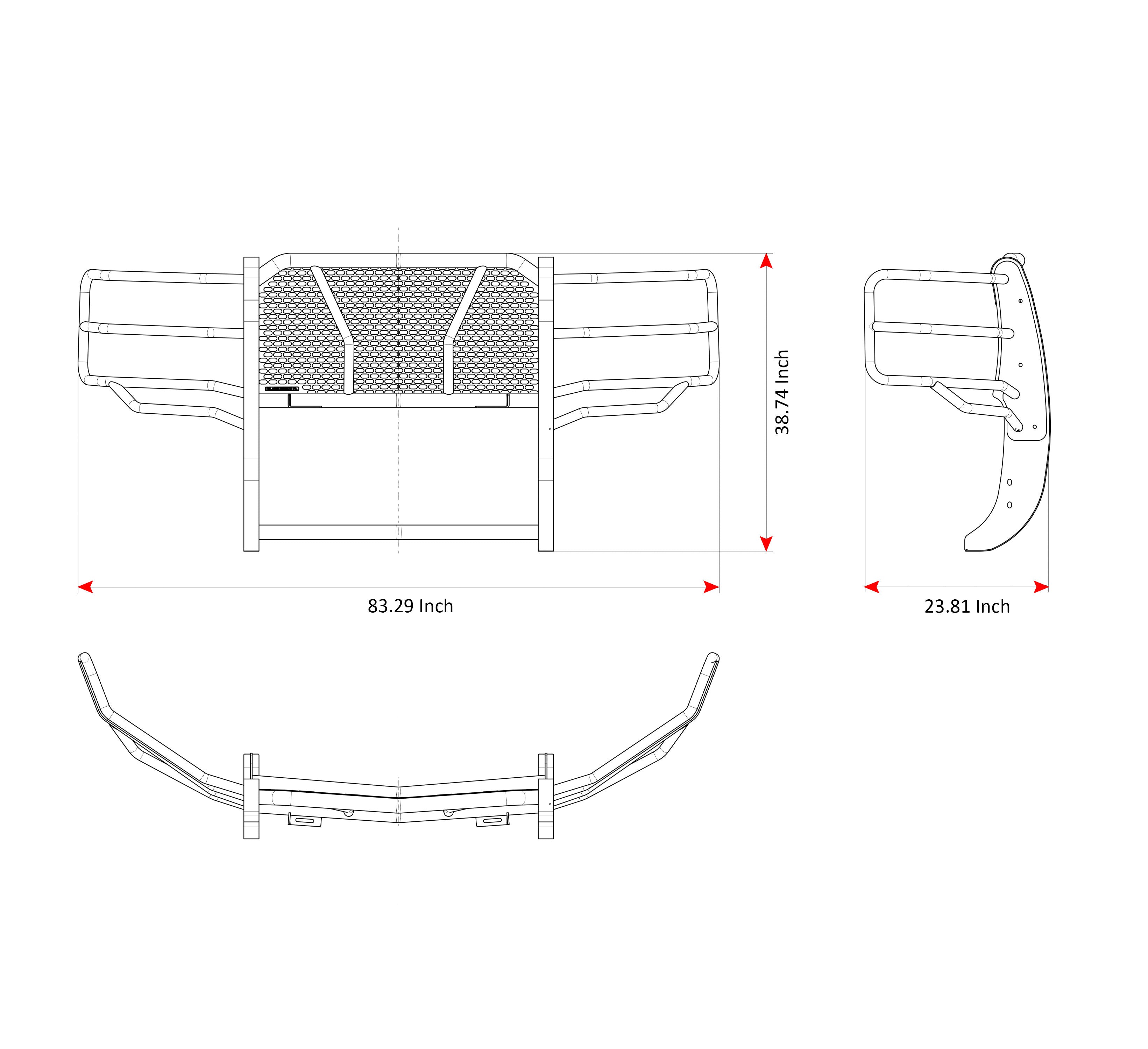 2015-2019 Chevrolet Silverado 2500 Hd Rugged Heavy Duty Grille Guard Kit Modular | Black Horse Off Road - Image 8