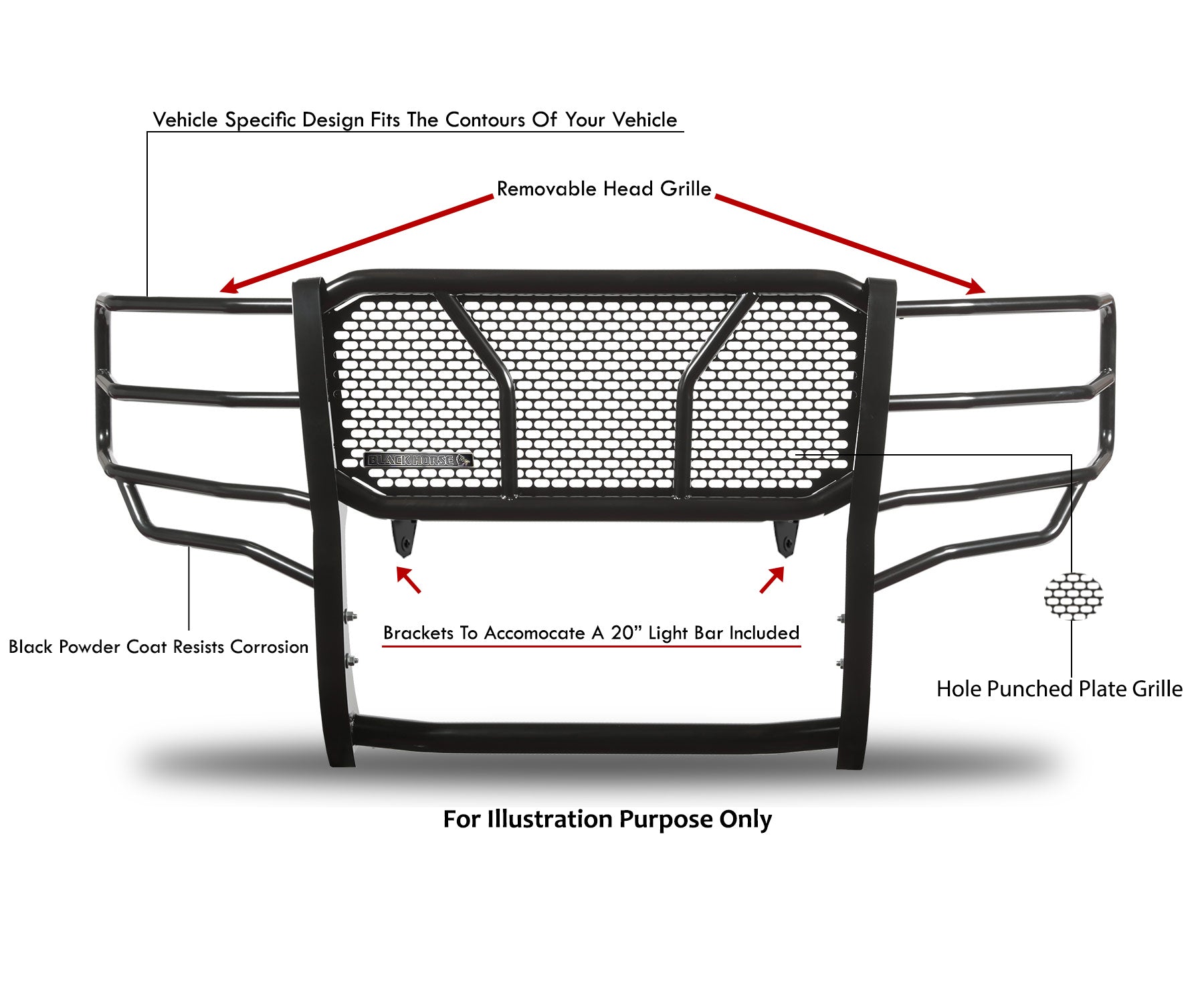 2015-2019 Chevrolet Silverado 2500 Hd Rugged Heavy Duty Grille Guard Modular | Black Horse Off Road - Image 2