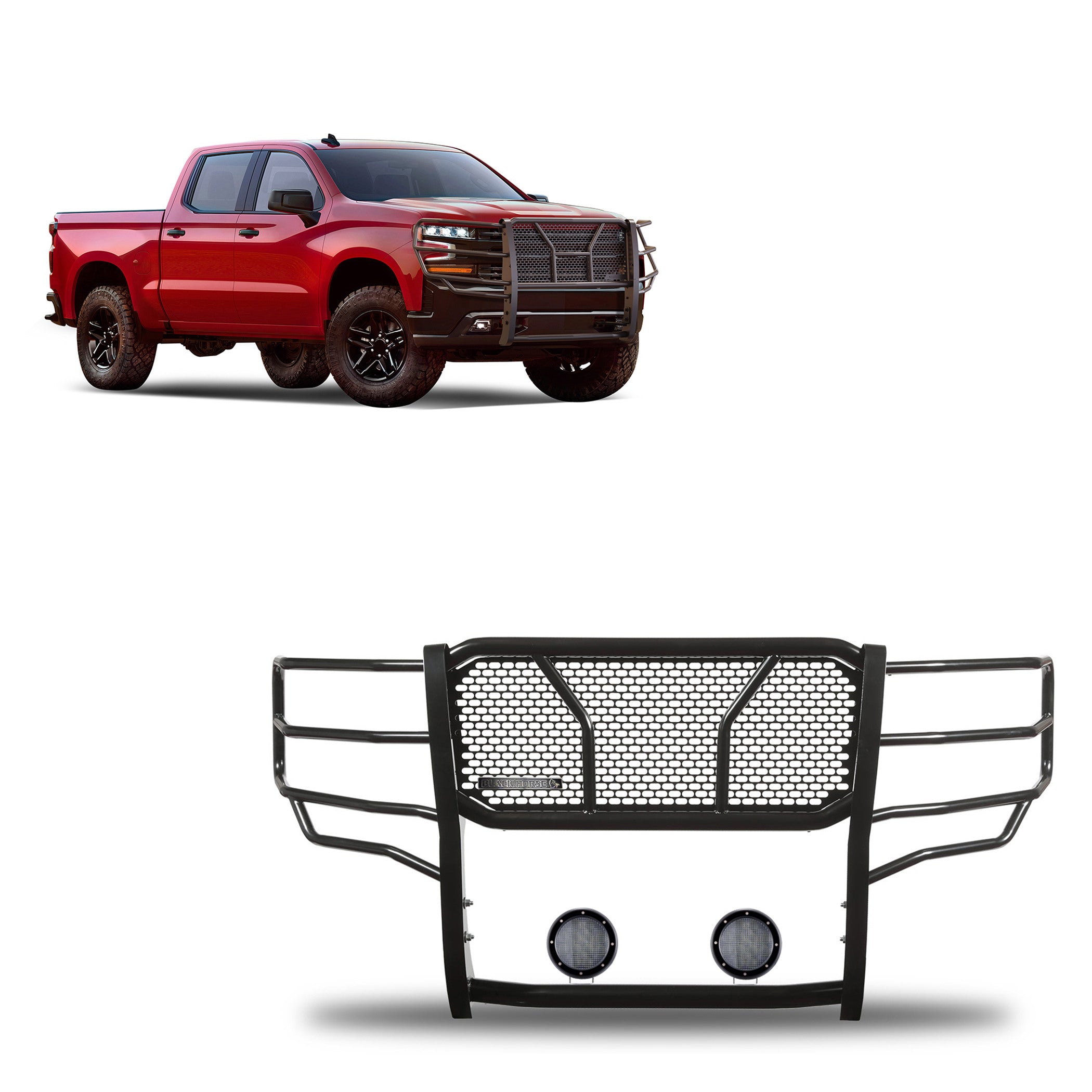 2019-2026 Chevrolet Silverado 1500 Rugged Heavy Duty Grille Guard Kit Modular | Black Horse Off Road - Image 1