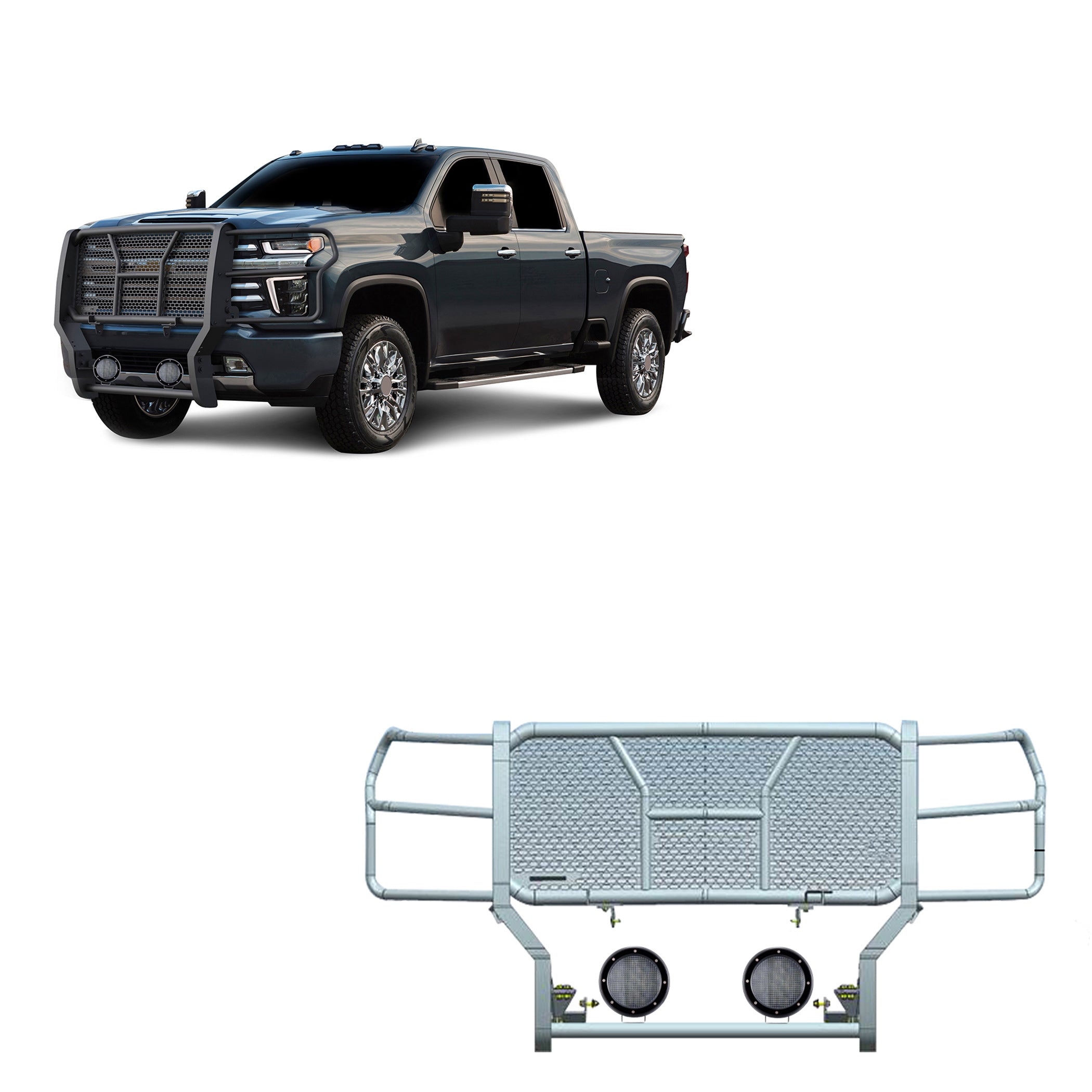 2020-2026 Chevrolet Silverado 2500 Hd Rugged Heavy Duty Grille Guard Kit Modular | Black Horse Off Road - Image 1