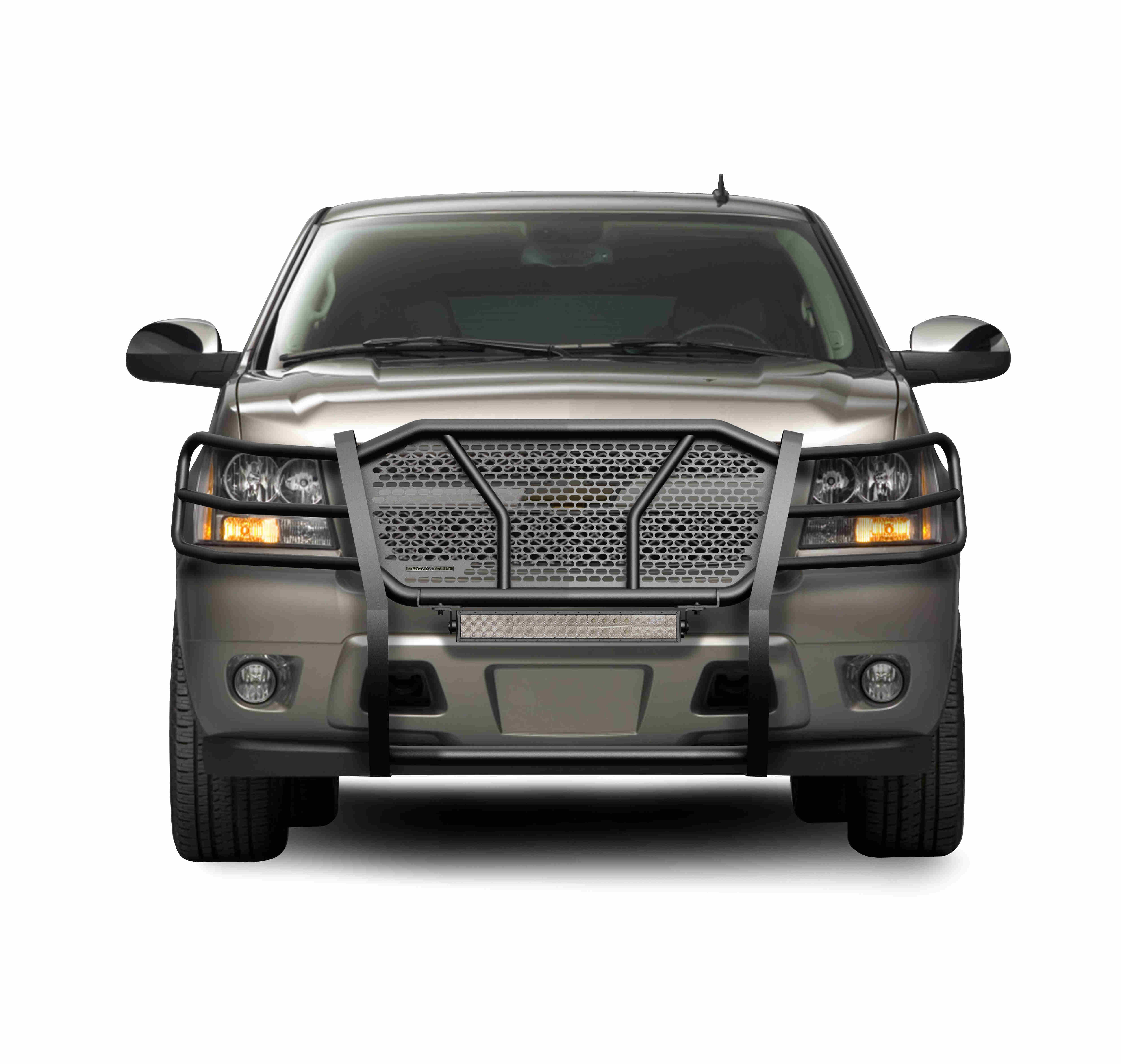 2007-2014 Chevrolet Avalanche Rugged Heavy Duty Grille Guard Kit Modular Includes 20" Double Row LED Light | Black Horse Off Road - Image 2