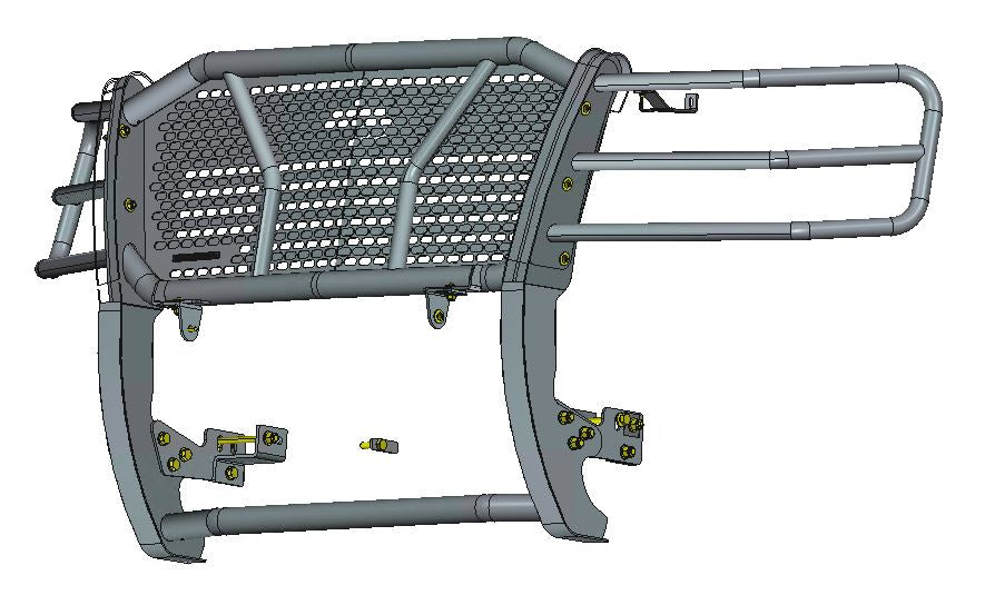 2007-2014 Chevrolet Avalanche Rugged Heavy Duty Grille Guard Kit Modular Pair of 5.3" Dia. LED Flood Lights w/ Black Trim Rings Wiring Harness and Switch | Black Horse Off Road - Image 4