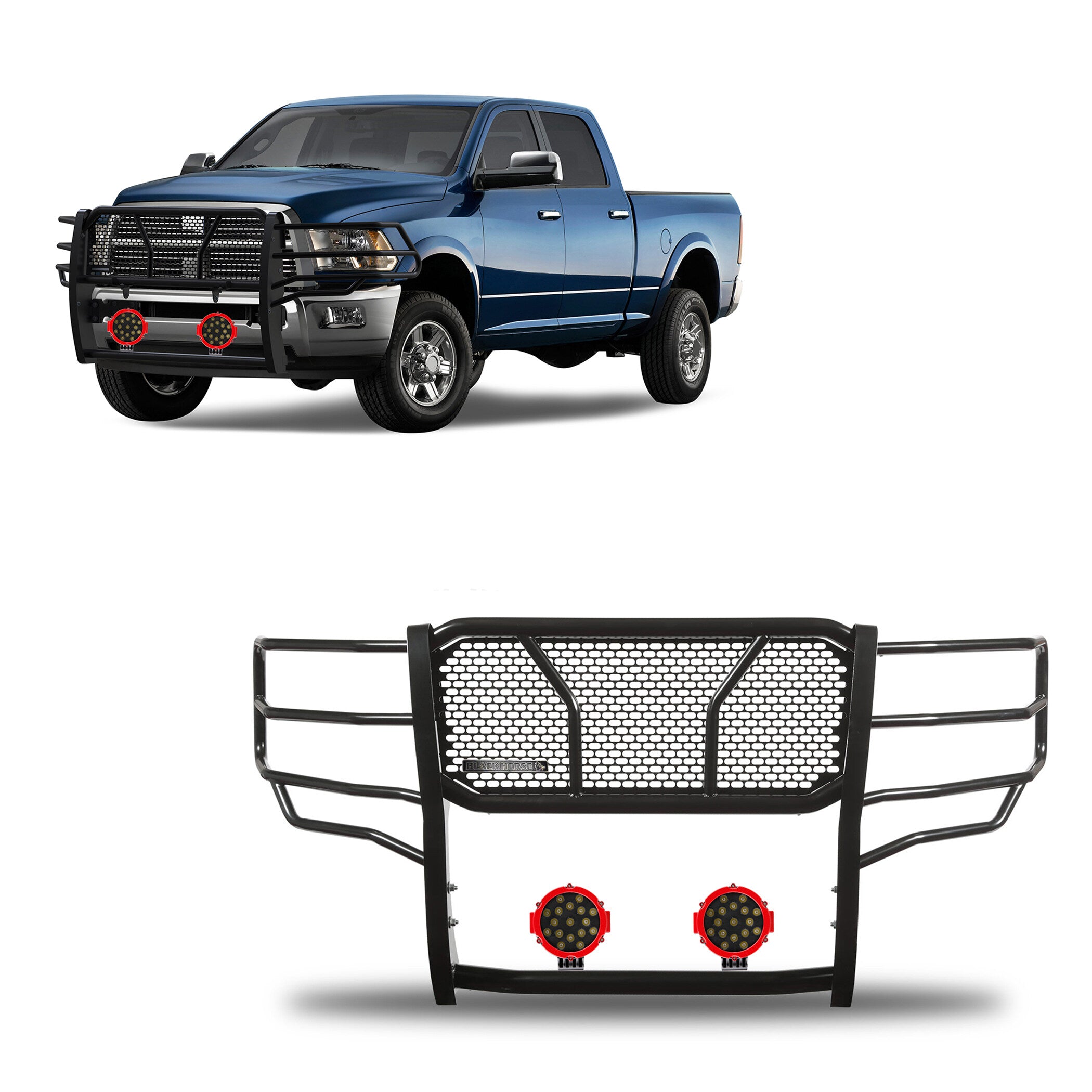 2010-2018 Dodge Ram 2500 Rugged Heavy Duty Grille Guard Kit Modular | Black Horse Off Road - Image 1