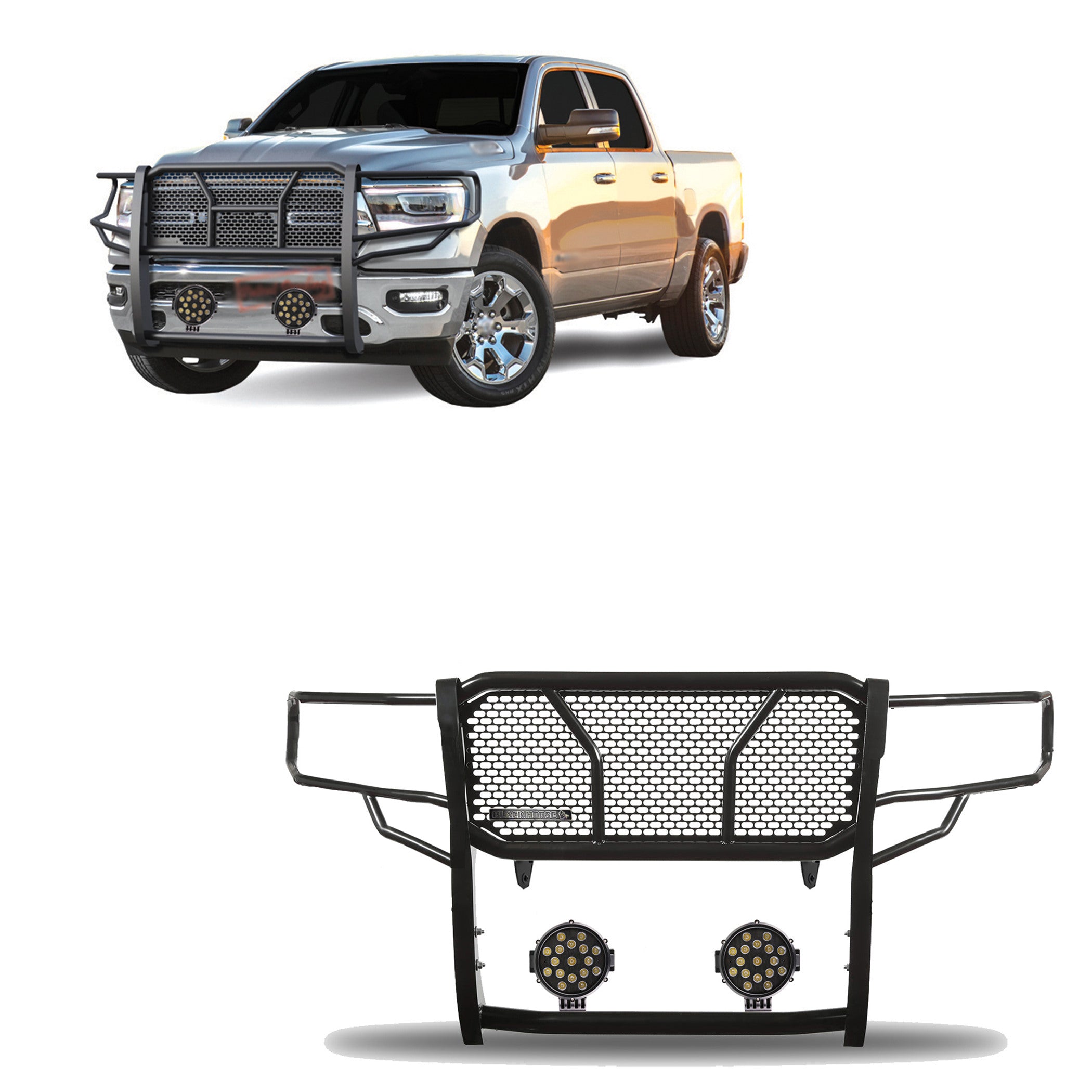 2019-2026 Dodge Ram 1500 Rugged Heavy Duty Grille Guard Kit Modular | Black Horse Off Road - Image 1