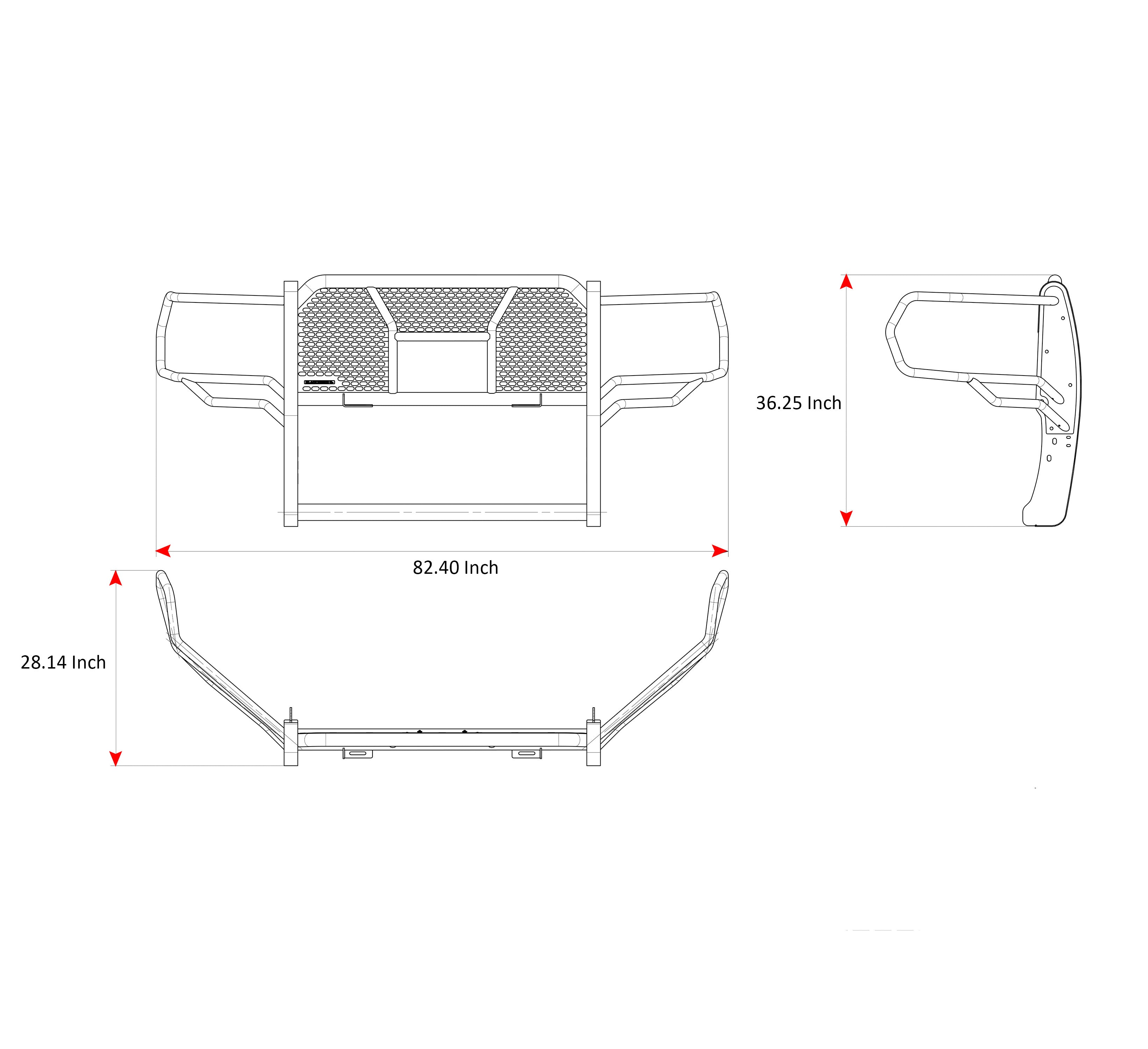 2019-2026 Dodge Ram 2500 Rugged Heavy Duty Grille Guard Kit Modular | Black Horse Off Road - Image 10