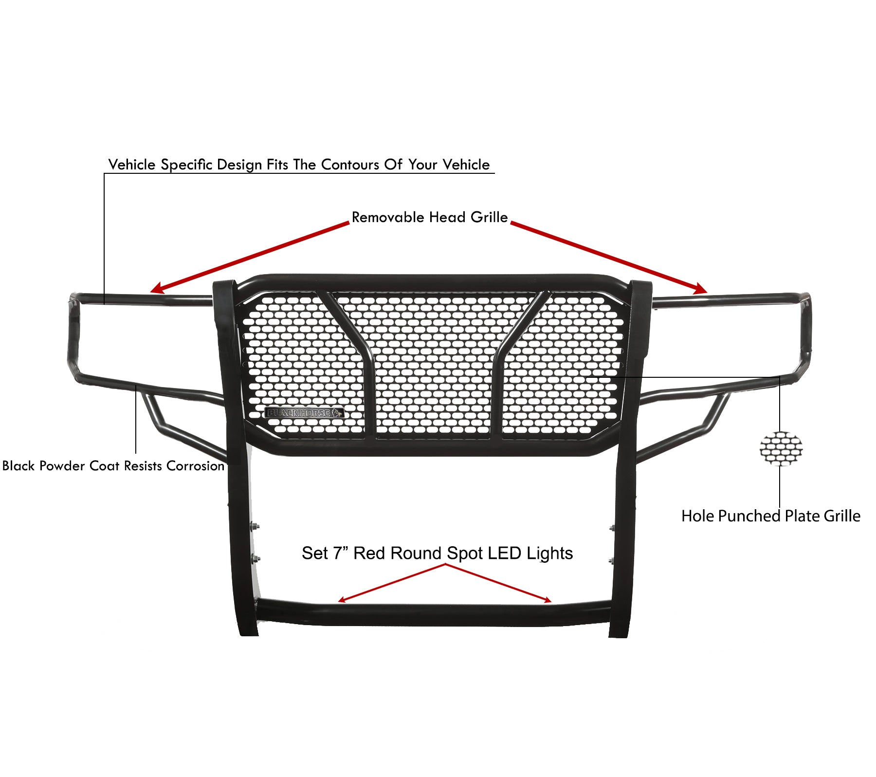 2019-2026 Dodge Ram 2500 Rugged Heavy Duty Grille Guard Kit Modular | Black Horse Off Road - Image 4