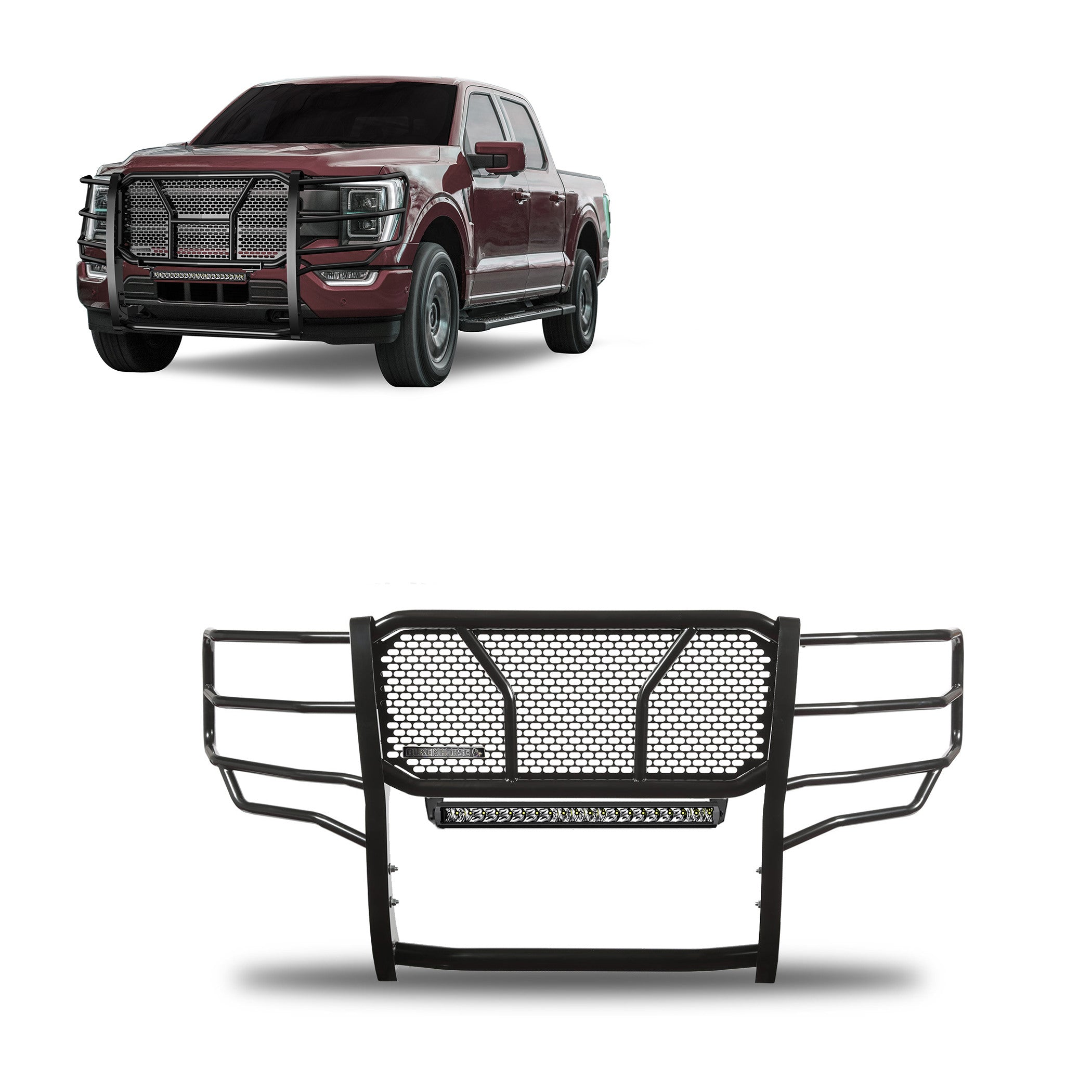 2021-2026 Ford F-150 Rugged Heavy Duty Grille Guard Kit Modular | Black Horse Off Road - Image 1