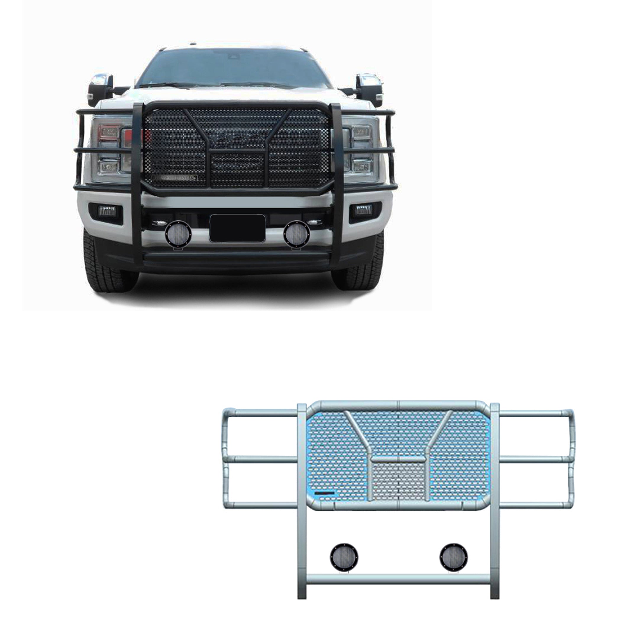2017-2022 Ford F-250 Super Duty Rugged Heavy Duty Grille Guard Kit Modular | Black Horse Off Road - Image 1