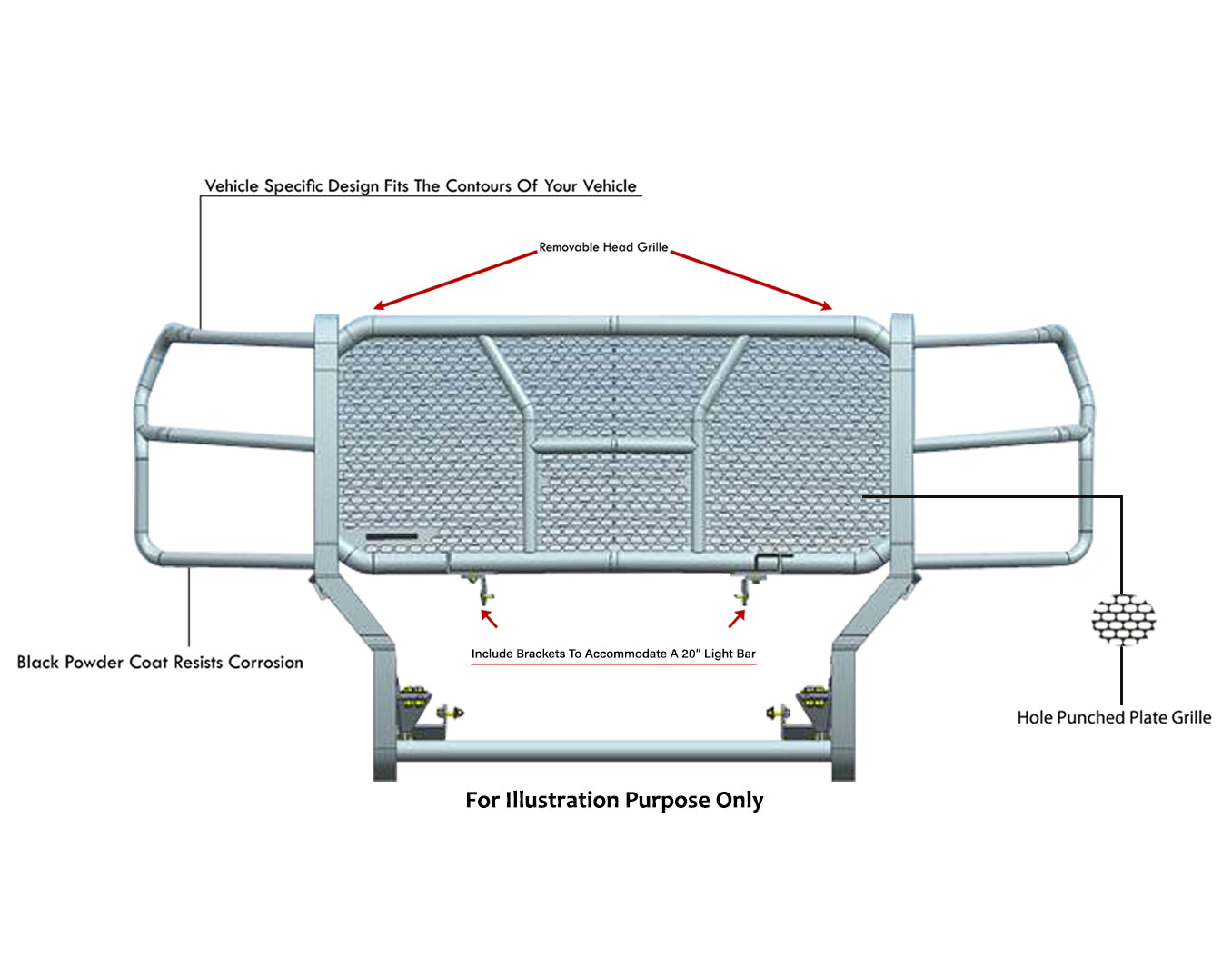 2023-2026 Ford F-250 Super Duty Rugged Heavy Duty Grille Guard Modular | Black Horse Off Road - Image 4