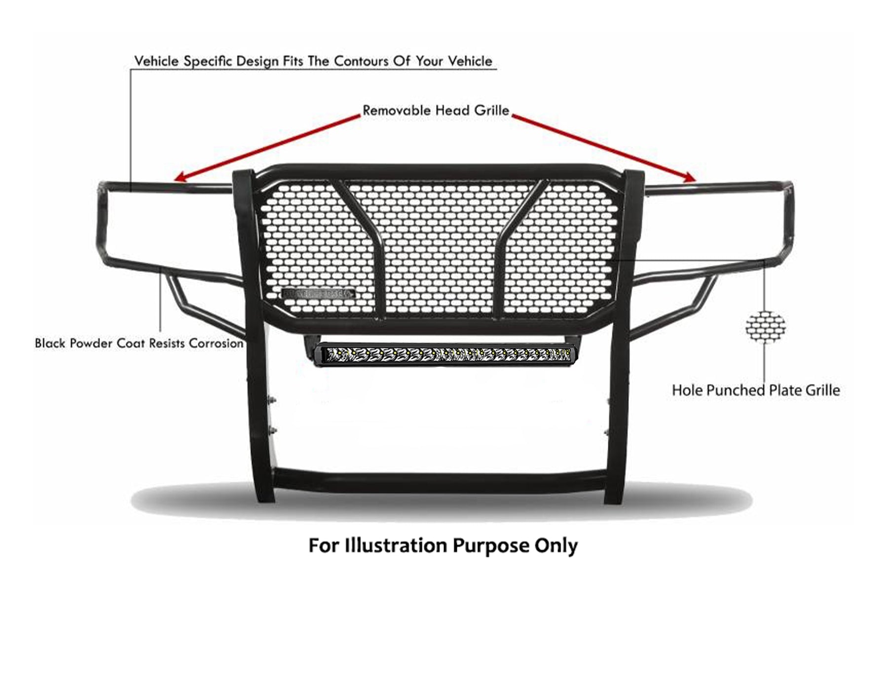 2014-2022 Gmc Sierra 1500 Rugged Heavy Duty Grille Guard Kit Modular | Black Horse Off Road - Image 4