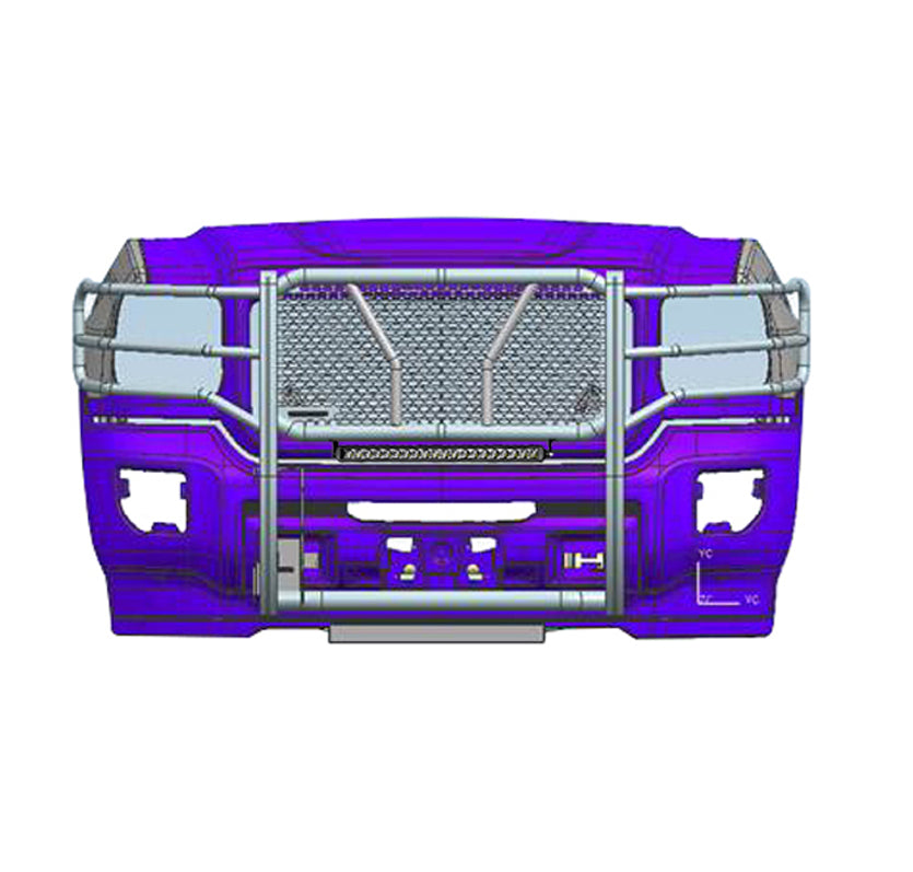 2015-2019 Gmc Sierra 2500 Hd Rugged Heavy Duty Grille Guard Kit Modular Includes Single Row LED Light | Black Horse Off Road - Image 3