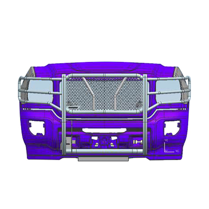 2015-2019 Gmc Sierra 2500 Hd Rugged Heavy Duty Grille Guard Kit Modular Pair of 5.3" Dia. LED Flood Lights w/ Black Trim Rings Wiring Harness and Switch | Black Horse Off Road - Image 3