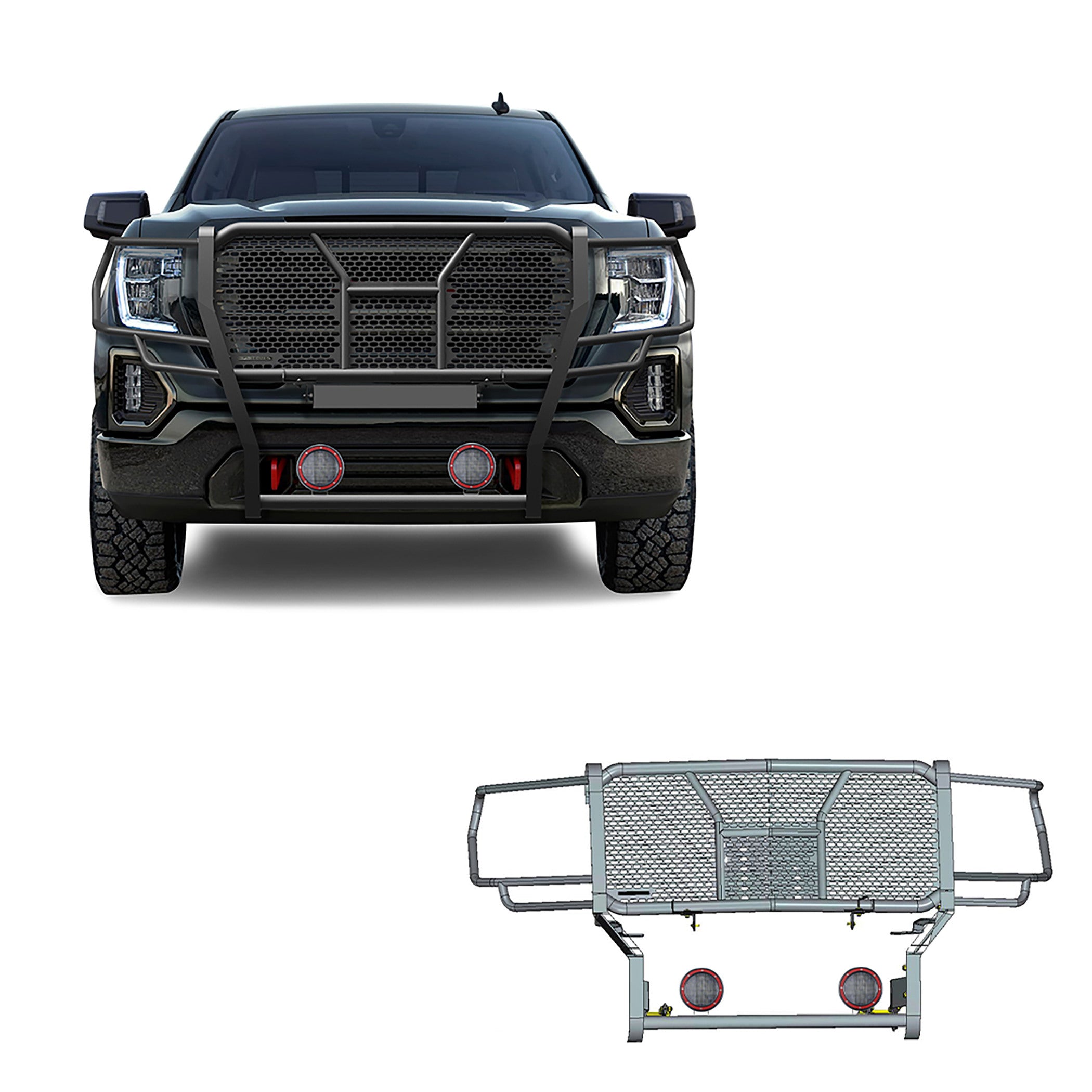2019-2021 Gmc Sierra 1500 Rugged Heavy Duty Grille Guard Kit Modular | Black Horse Off Road - Image 1