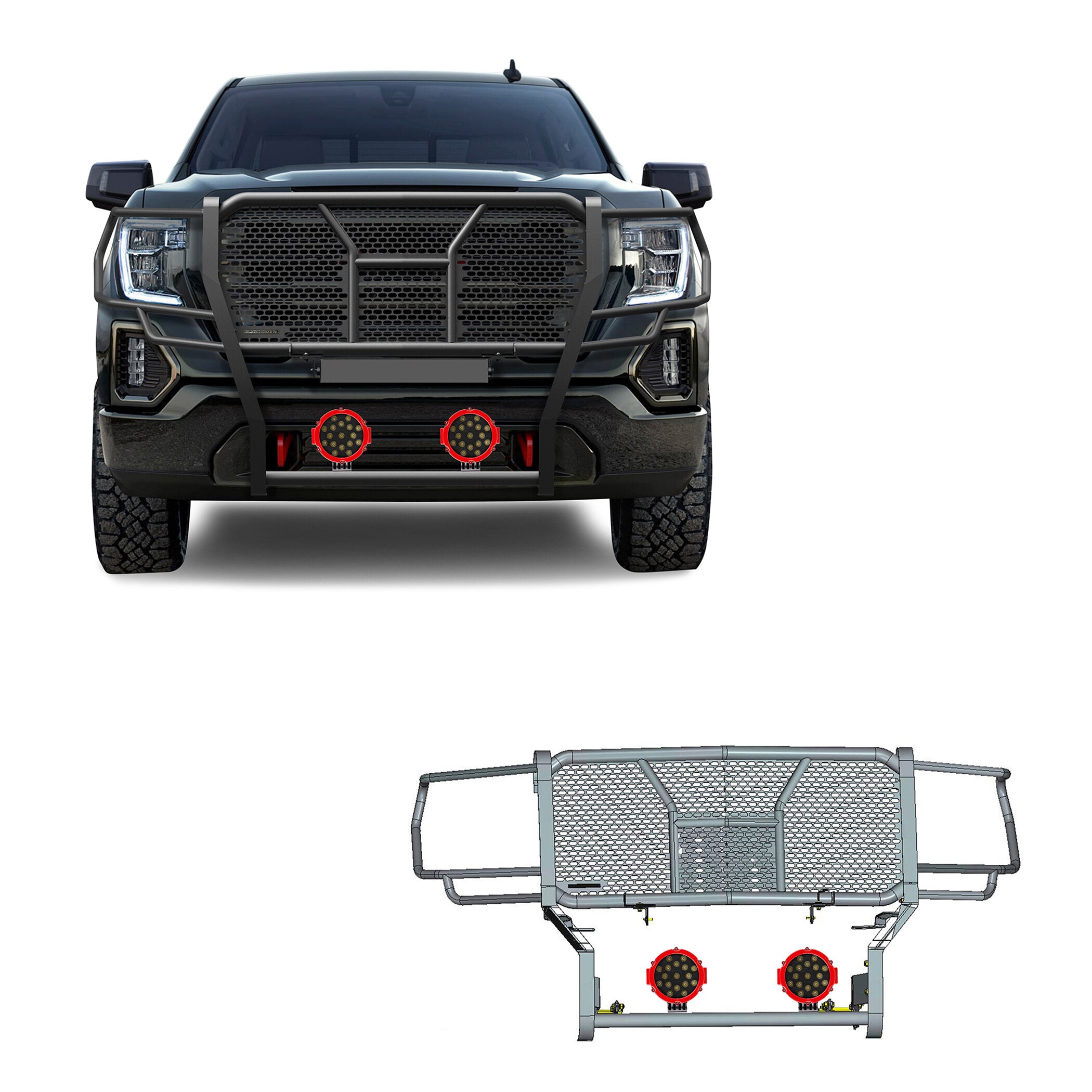 2019-2021 Gmc Sierra 1500 Rugged Heavy Duty Grille Guard Kit Modular | Black Horse Off Road - Image 1